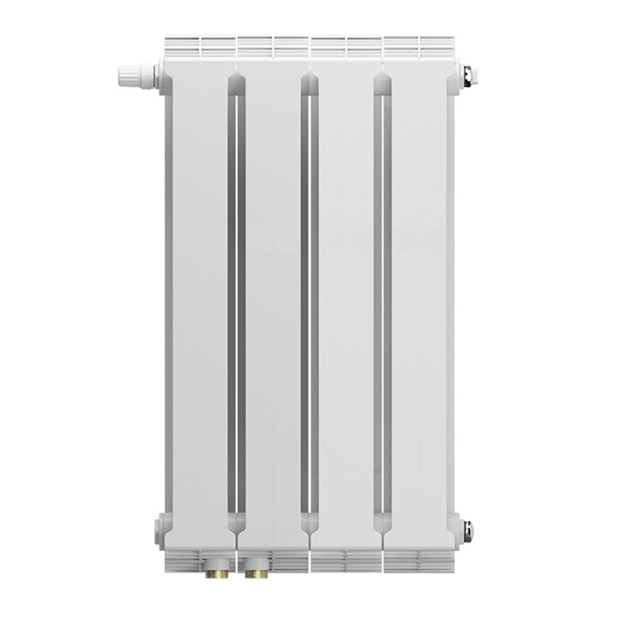 Радиатор биметаллический Royal Thermo PianoForte 500 Bianco Traffico 4 секции нижнее левое подключение VDL80 НС-1511338
