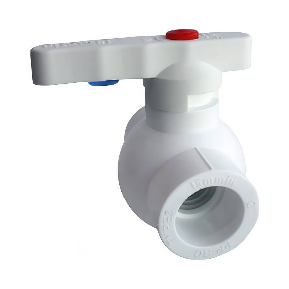 Кран шаровой полипропиленовый Lammin PPR Premium 25 мм белый LM.PPR.BV.P.25