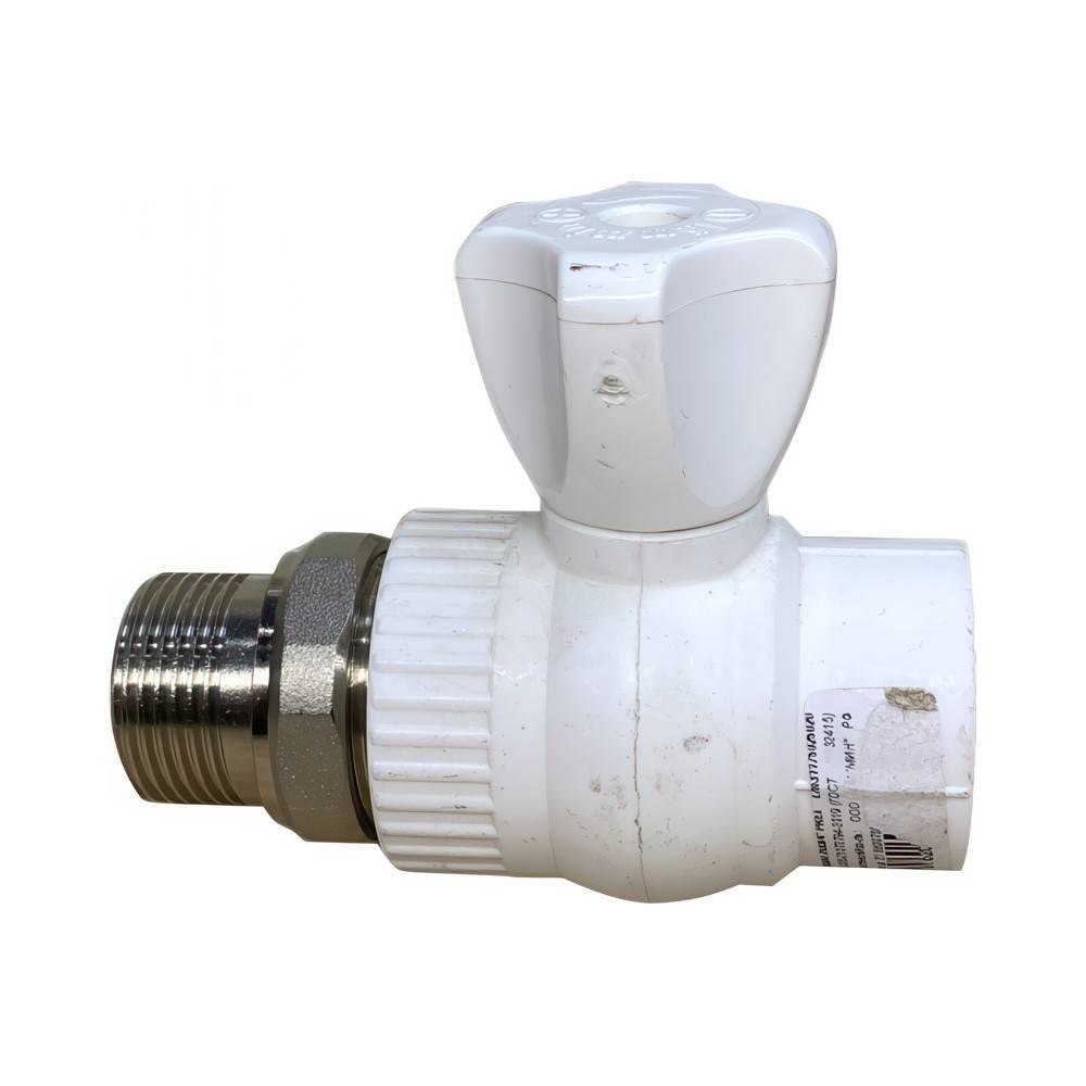 Кран шаровой радиаторный прямой PPR Lammin PREMIUM 25x3/4 белый НС-1641559