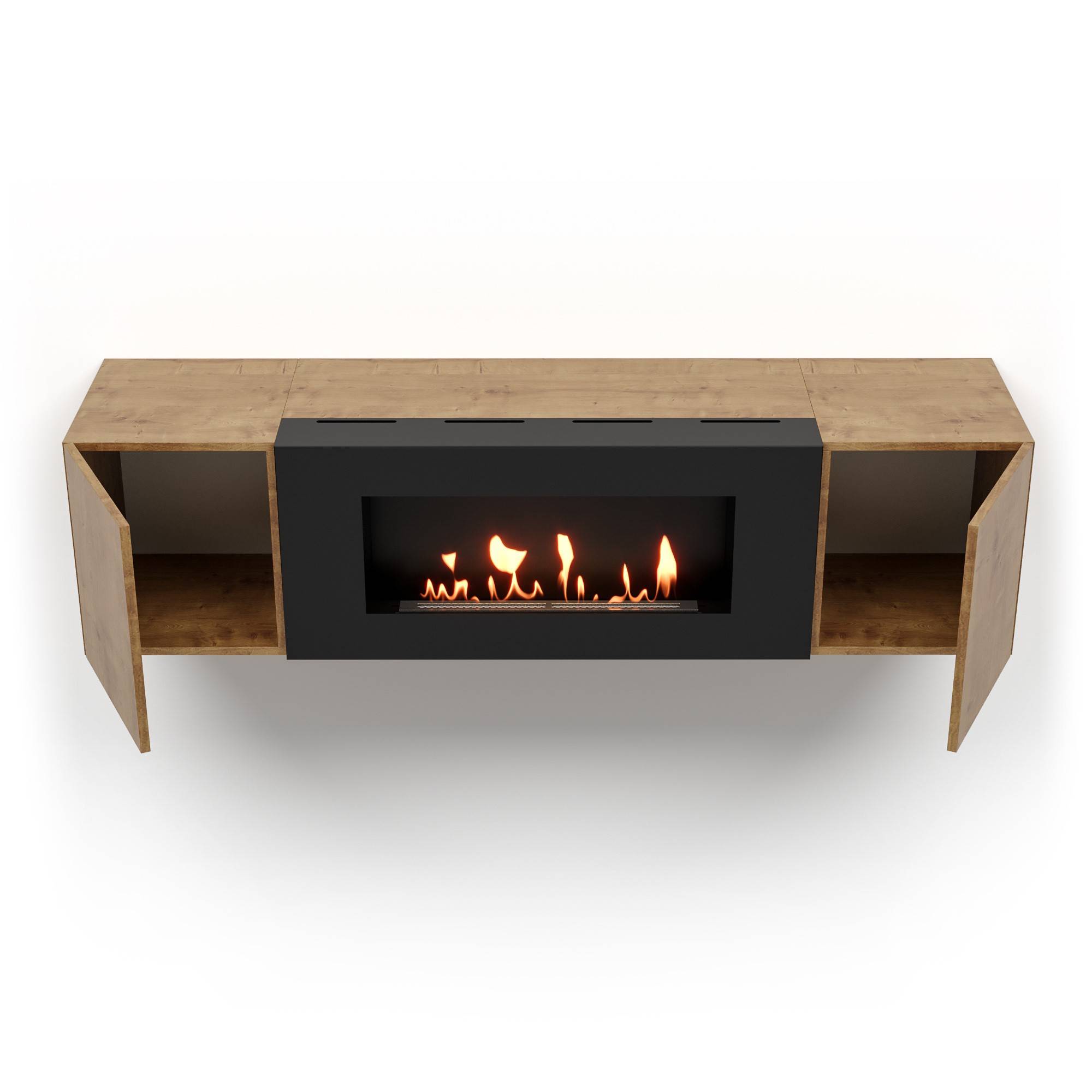 Тумба ТВ с биокамином Firelight BFP-P1600 дуб вотан НС-1646614