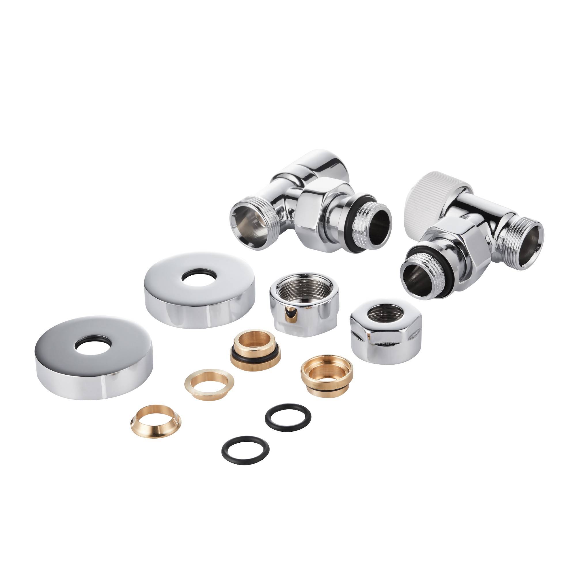 Набор термостатический угловой Royal Thermo Design Pro 15 мм M30x1,5 Хром НС-1458116