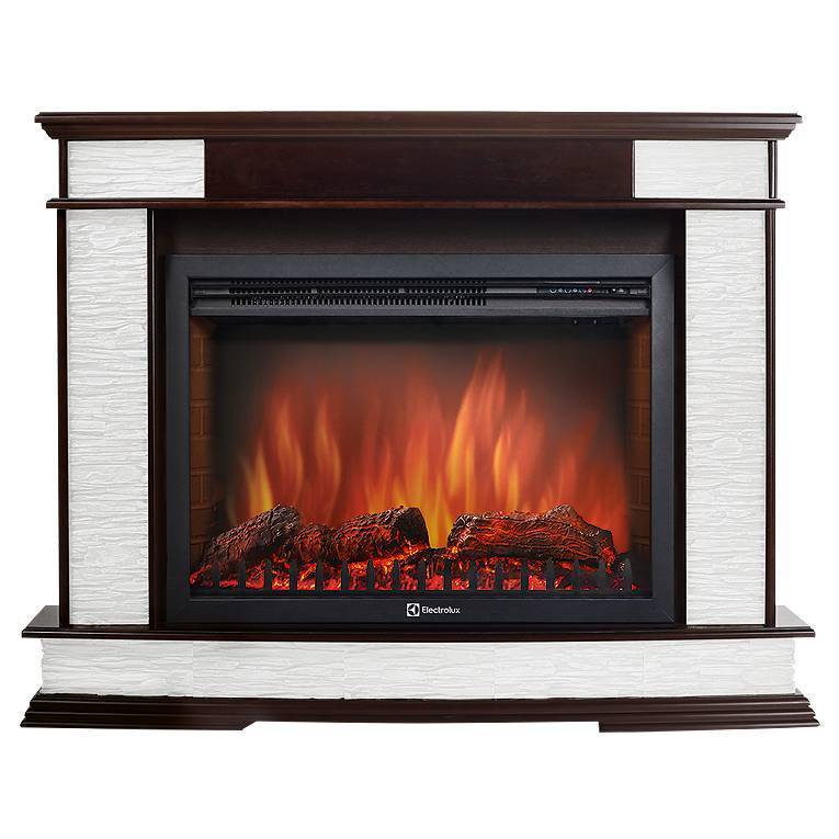 Каминокомплект Firelight Scala 25 камень скалистый белый шпон темный с очагом EFP/P-2720RLS 1496482