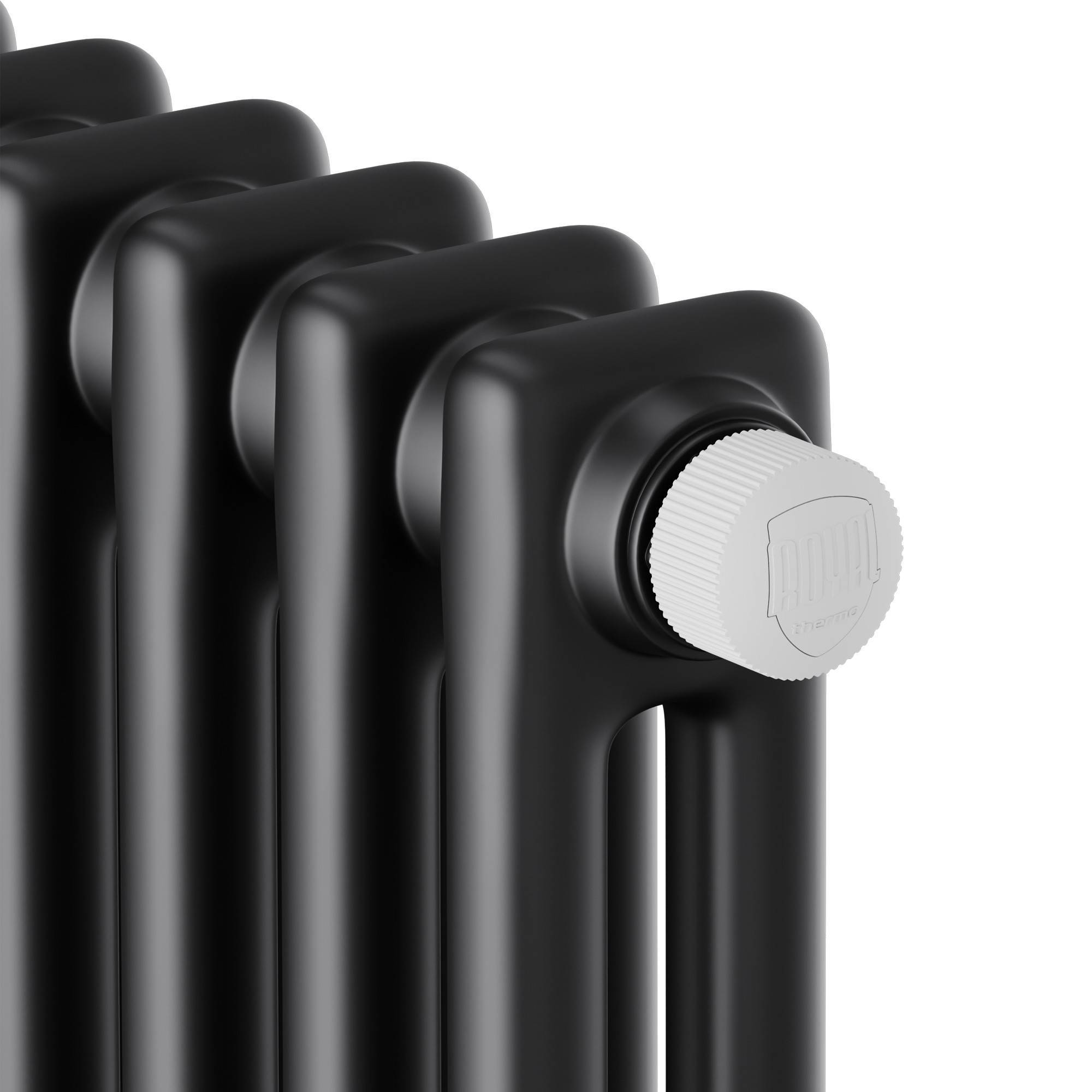 Трубчатый дизайн-радиатор Royal Thermo Insignia VC2180 4 секции нижнее подключение RAL 9005m НС-1631203