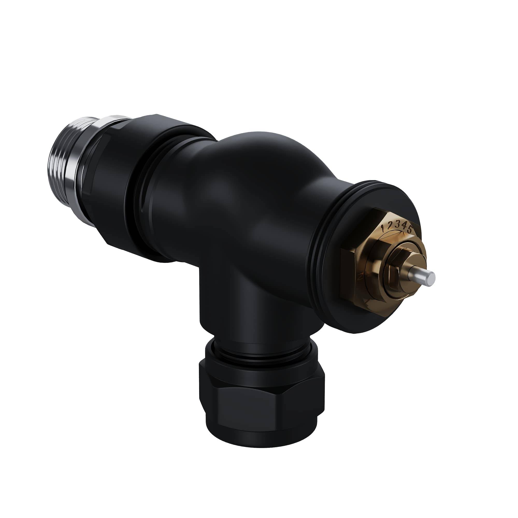 Набор термостатический осевой Royal Thermo Design Pro 15 мм M30x1,5 Черный НС-1646644