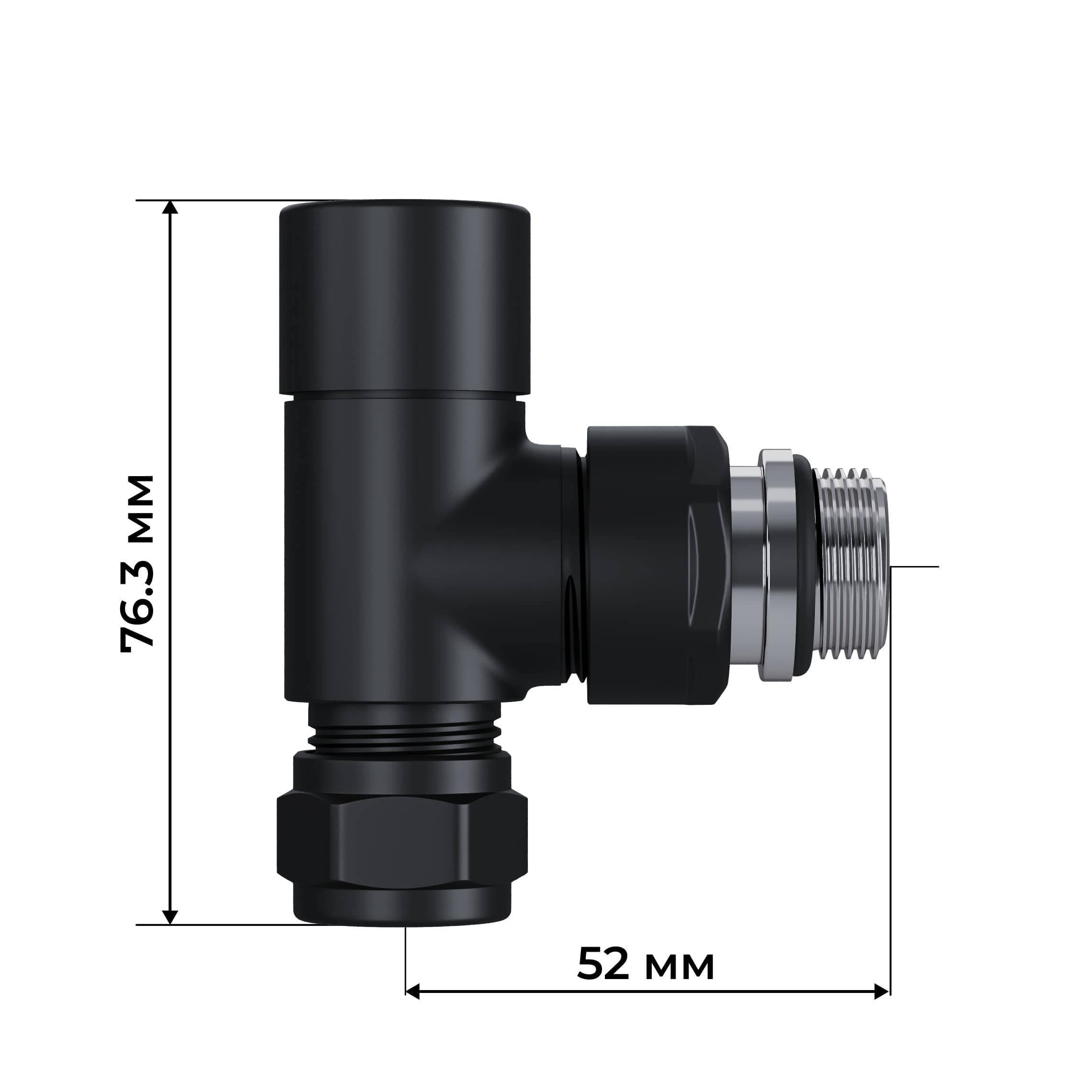 Набор термостатический осевой Royal Thermo Design Pro 15 мм M30x1,5 Черный НС-1646644