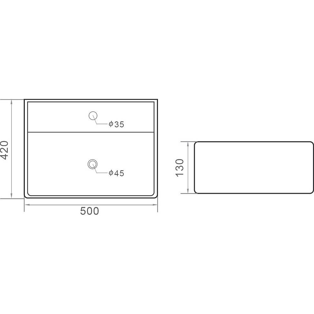 Раковина накладная Orange B04 белая B04-500w