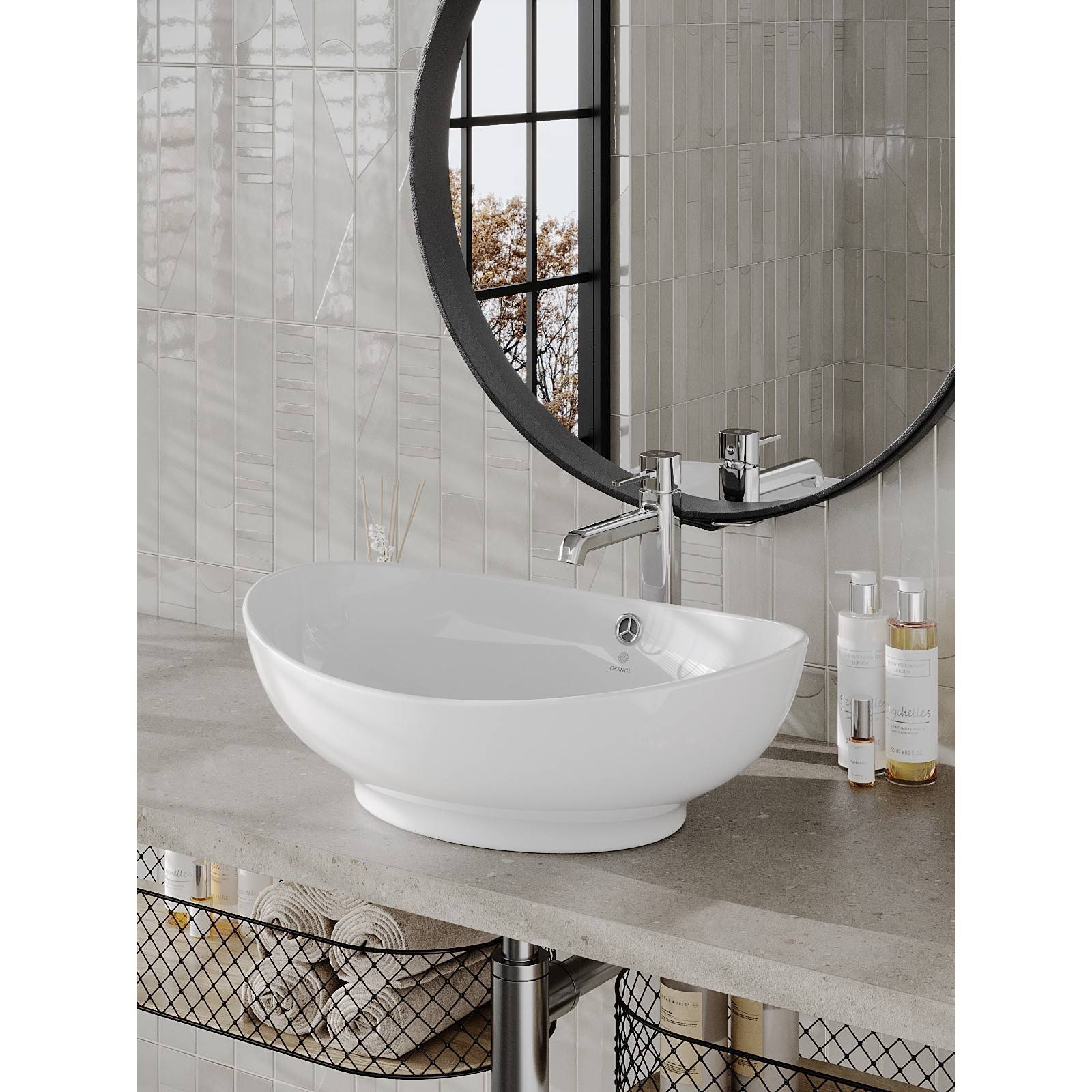 Раковина накладная Orange B08 белая B08-585w