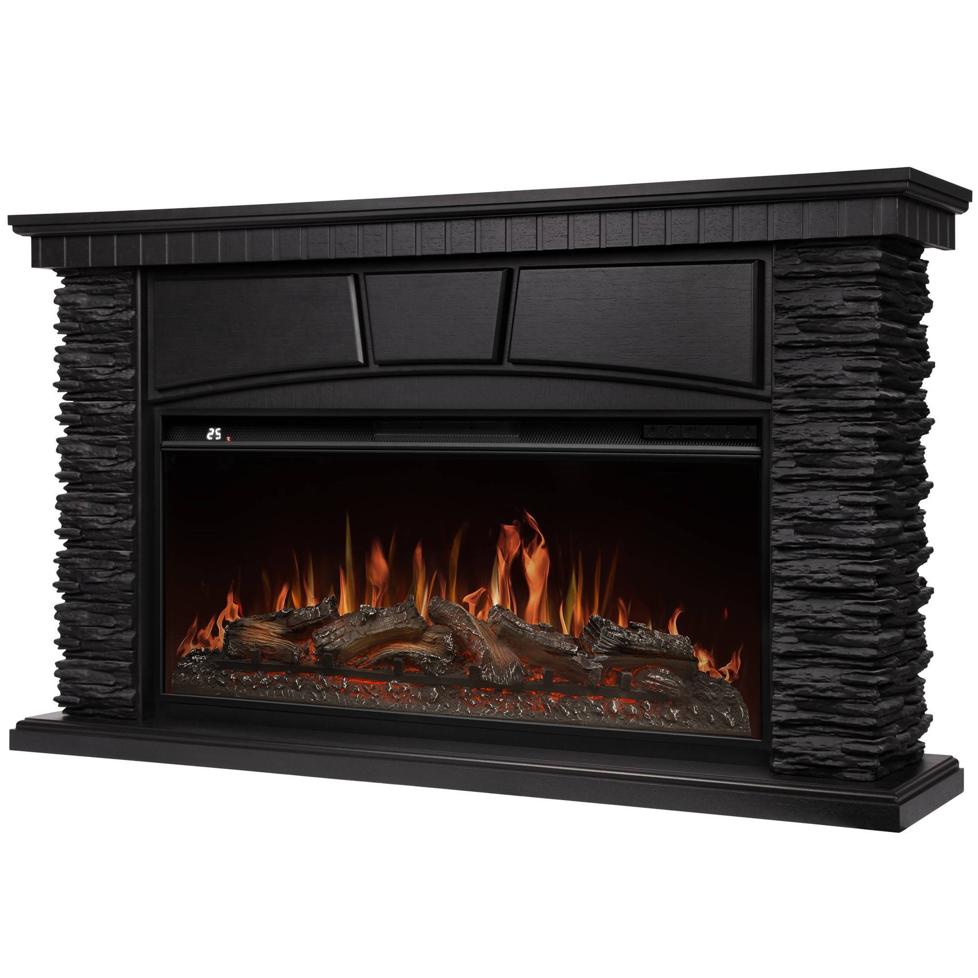 Портал для электрокамина Firelight Porto 42/40/36 камень черный шпон венге НС-1672697