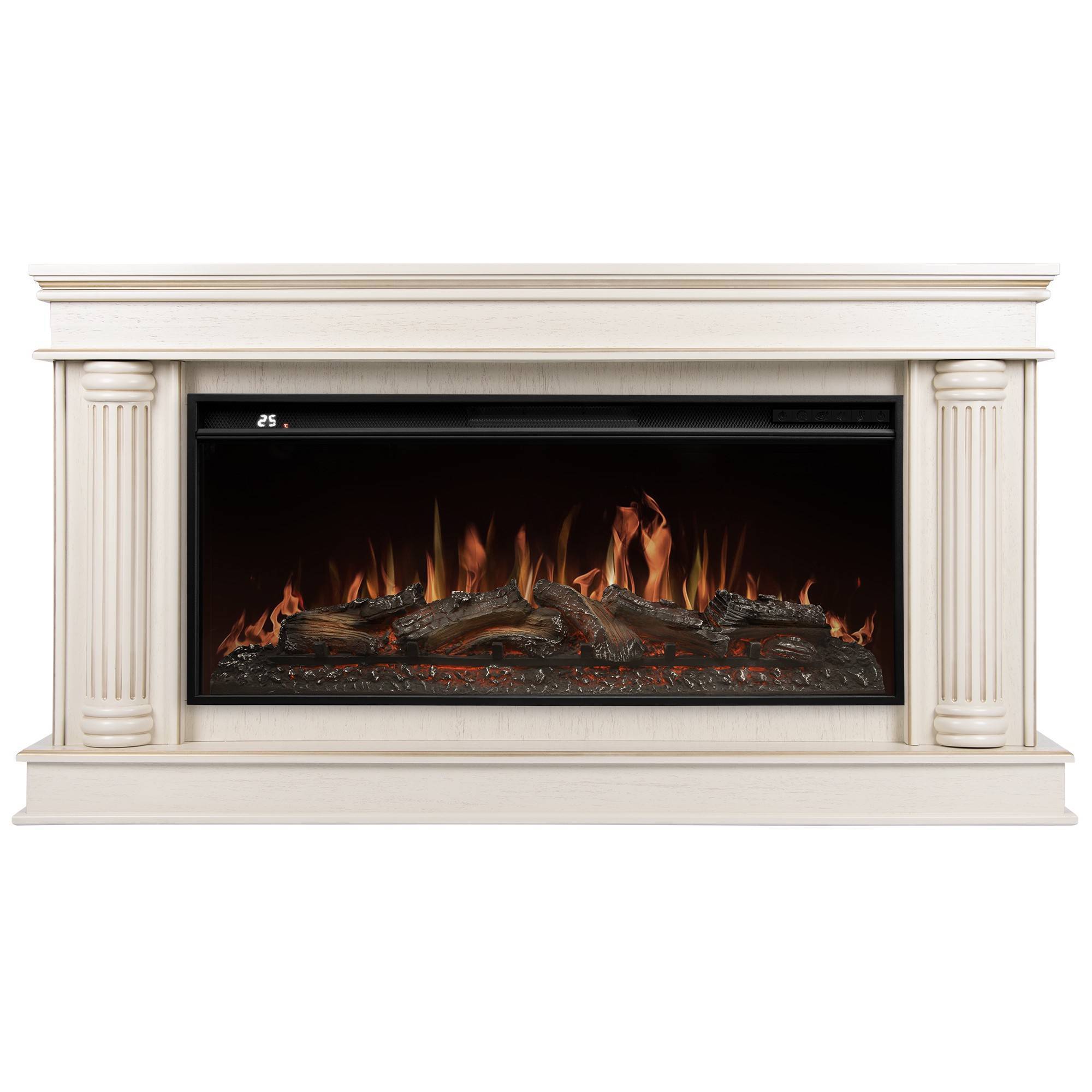 Каминокомплект Royal Thermo Aurora RTFP/P-AR40LS с порталом Olympia 42/40/36 слоновая кость с золотой патиной НС-1705147