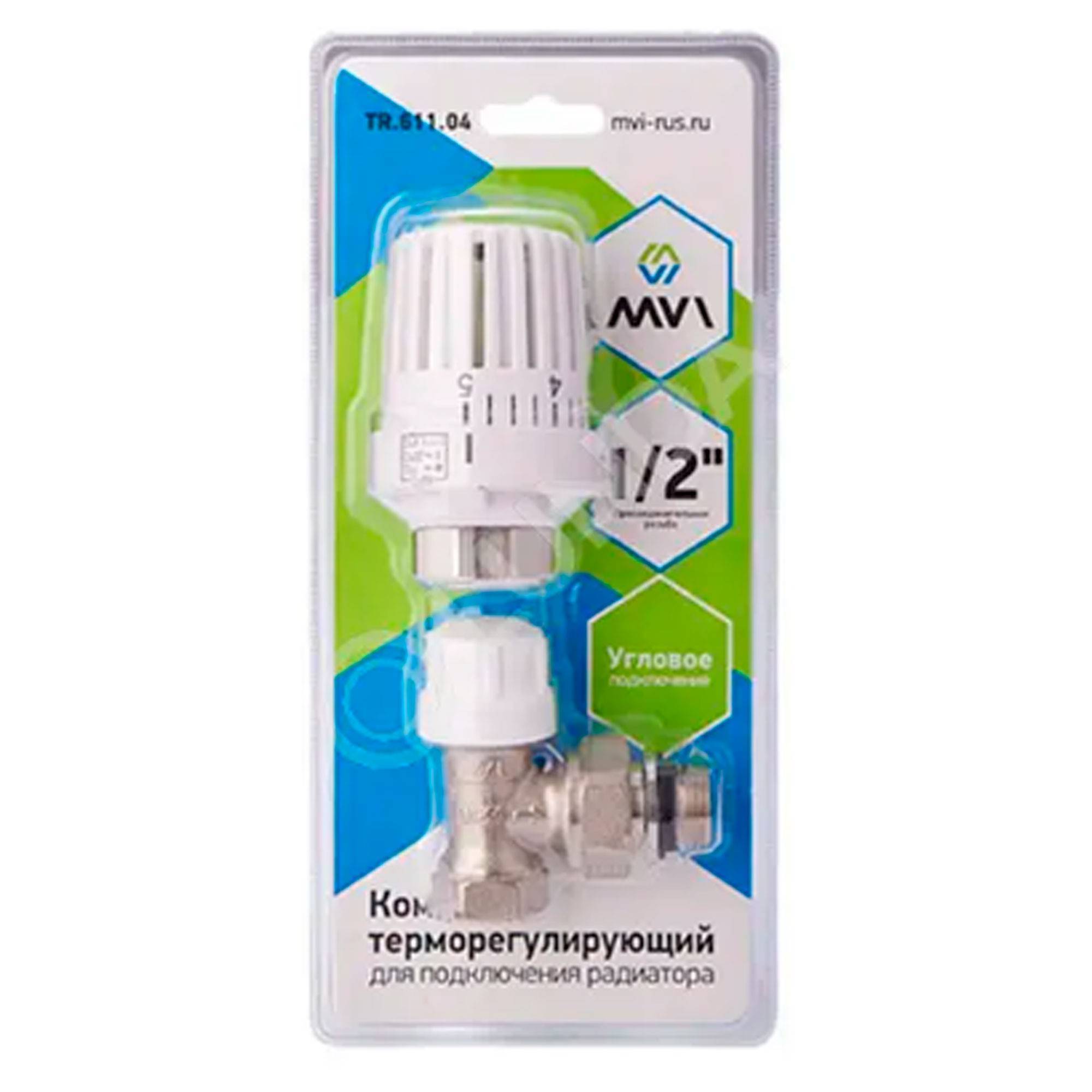 Комплект термостатический MVI 1/2 угловой термоголовка и клапан CO.121.04