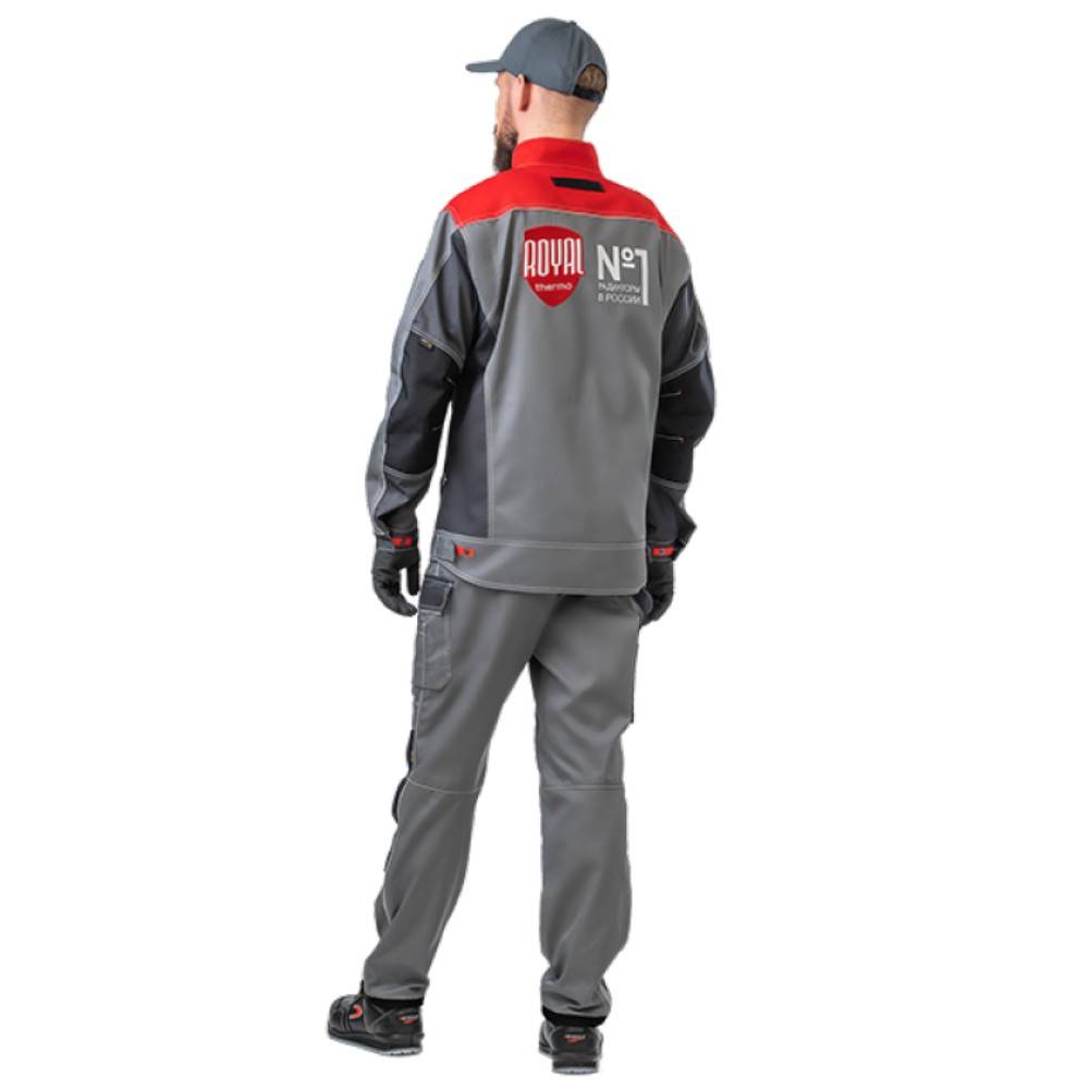 Костюм рабочий Royal Thermo (куртка + полукомбинезон) темно-серый/красный 48-50/170-176 НС-1345696