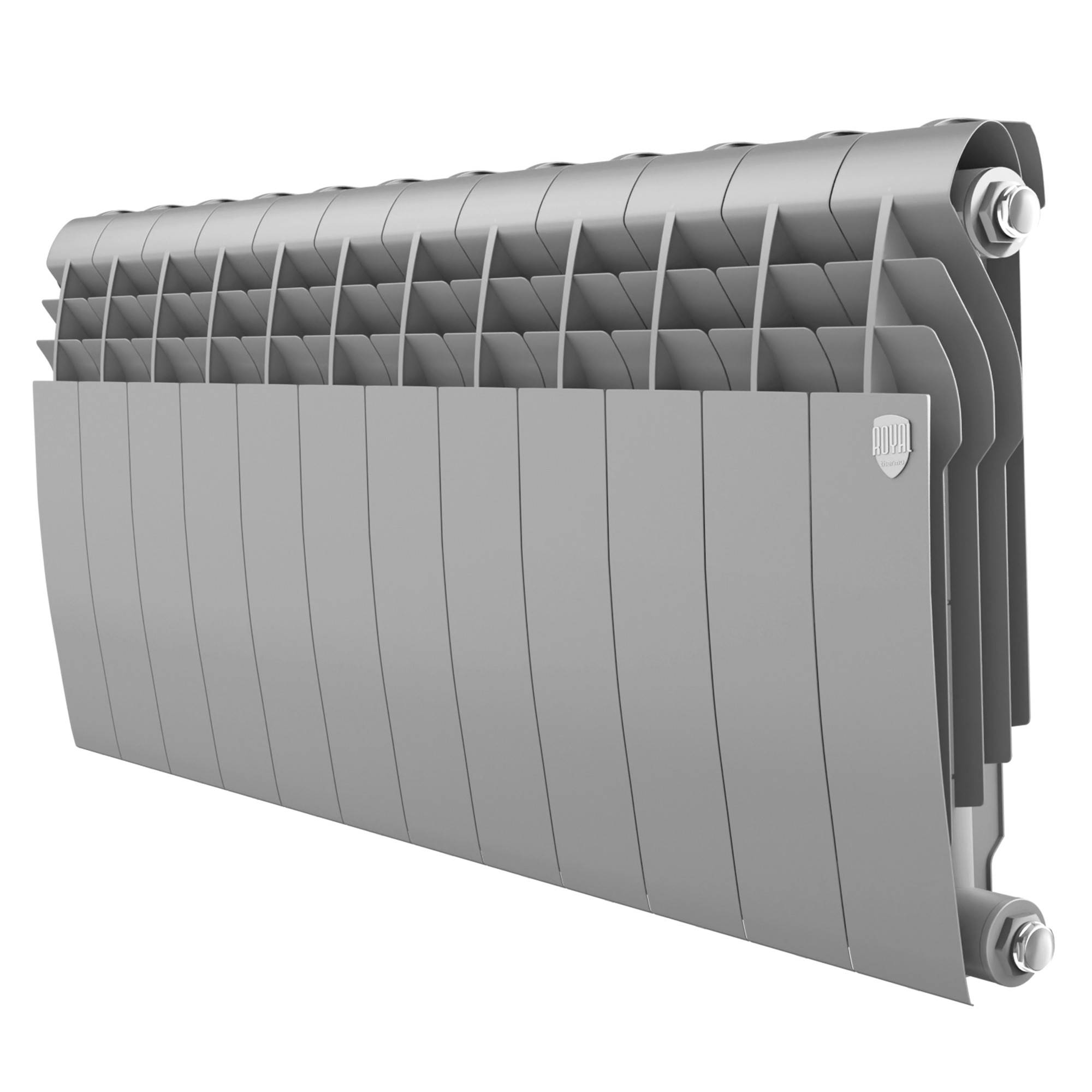 Радиатор биметаллический Royal Thermo BILINER 350 Silver Satin 12 секций боковое подключение НС-1682247