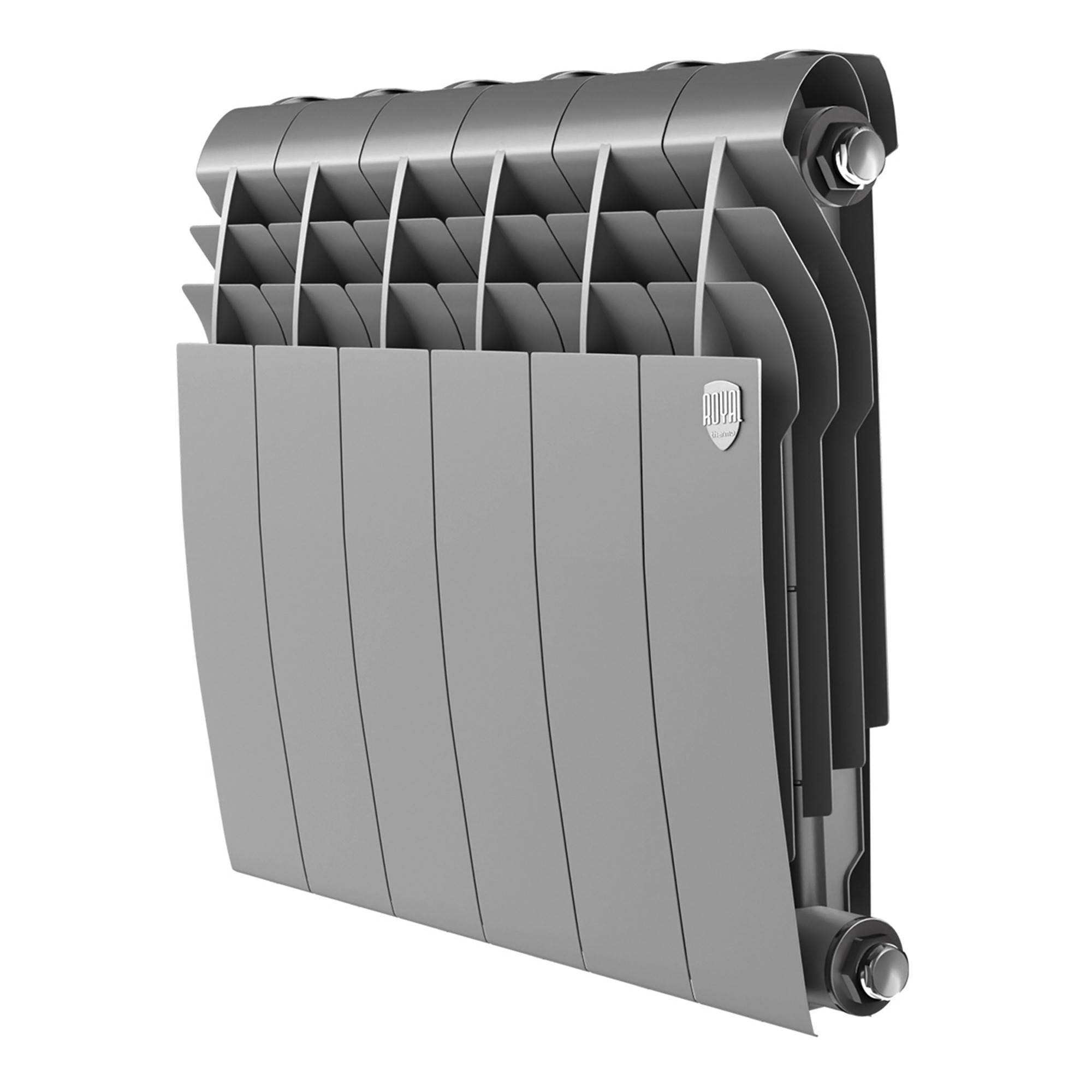 Радиатор биметаллический Royal Thermo BILINER 350 Silver Satin 6 секций боковое подключение НС-1682249