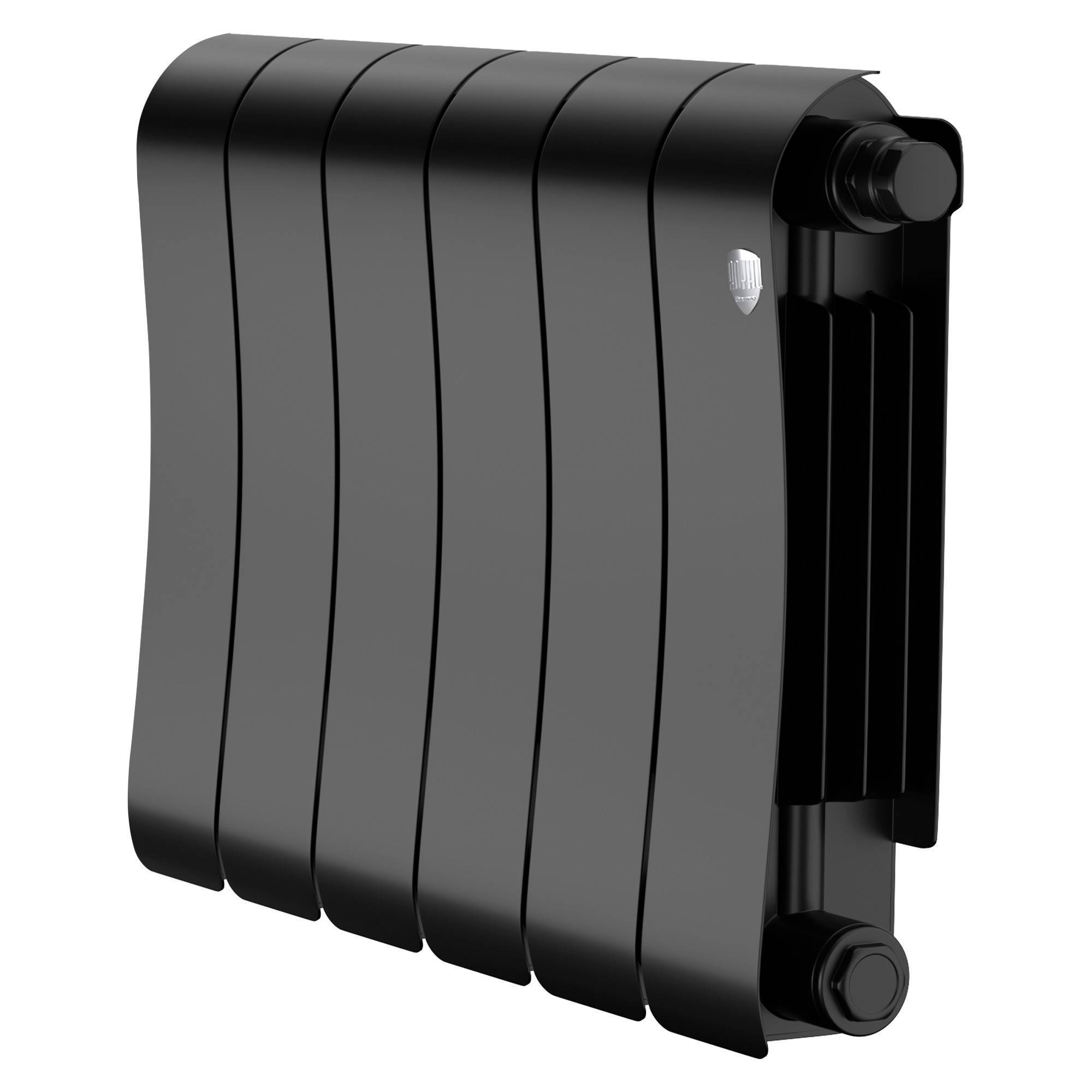 Радиатор биметаллический Royal Thermo Infinity 300 Noir Sable VR80 6 секций нижнее подключение НС-1696345