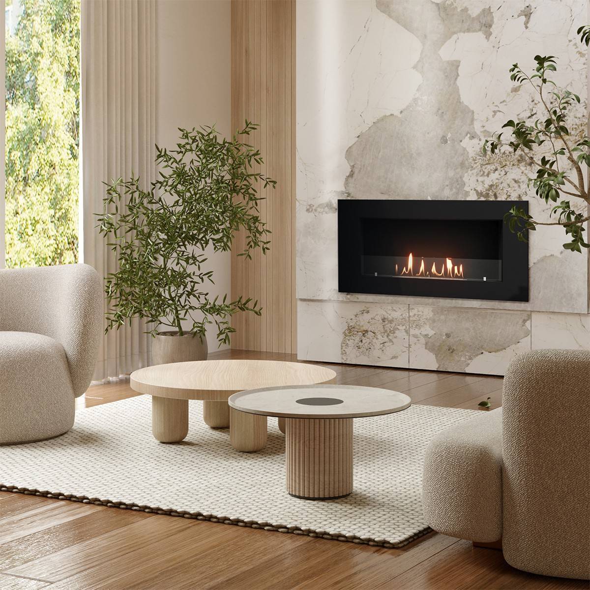 Каминокомплект биокамин Firelight BFP/W-110 с набором керамических камней M белые НС-1708455