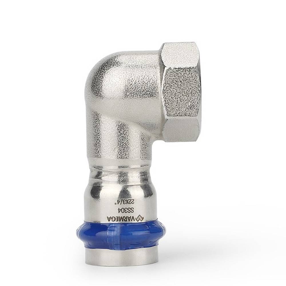 Угольник 90° Varmega Inox Press раструб — внутренняя резьба 15 мм x 1/2 1659680