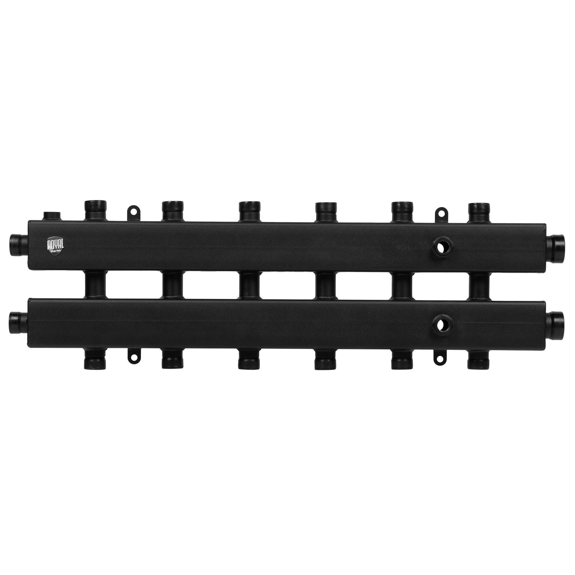 Коллектор распределительный Royal Thermo 7 контуров (3 вверх, 3 вниз, 1 вбок) RTE 50.125.06 D