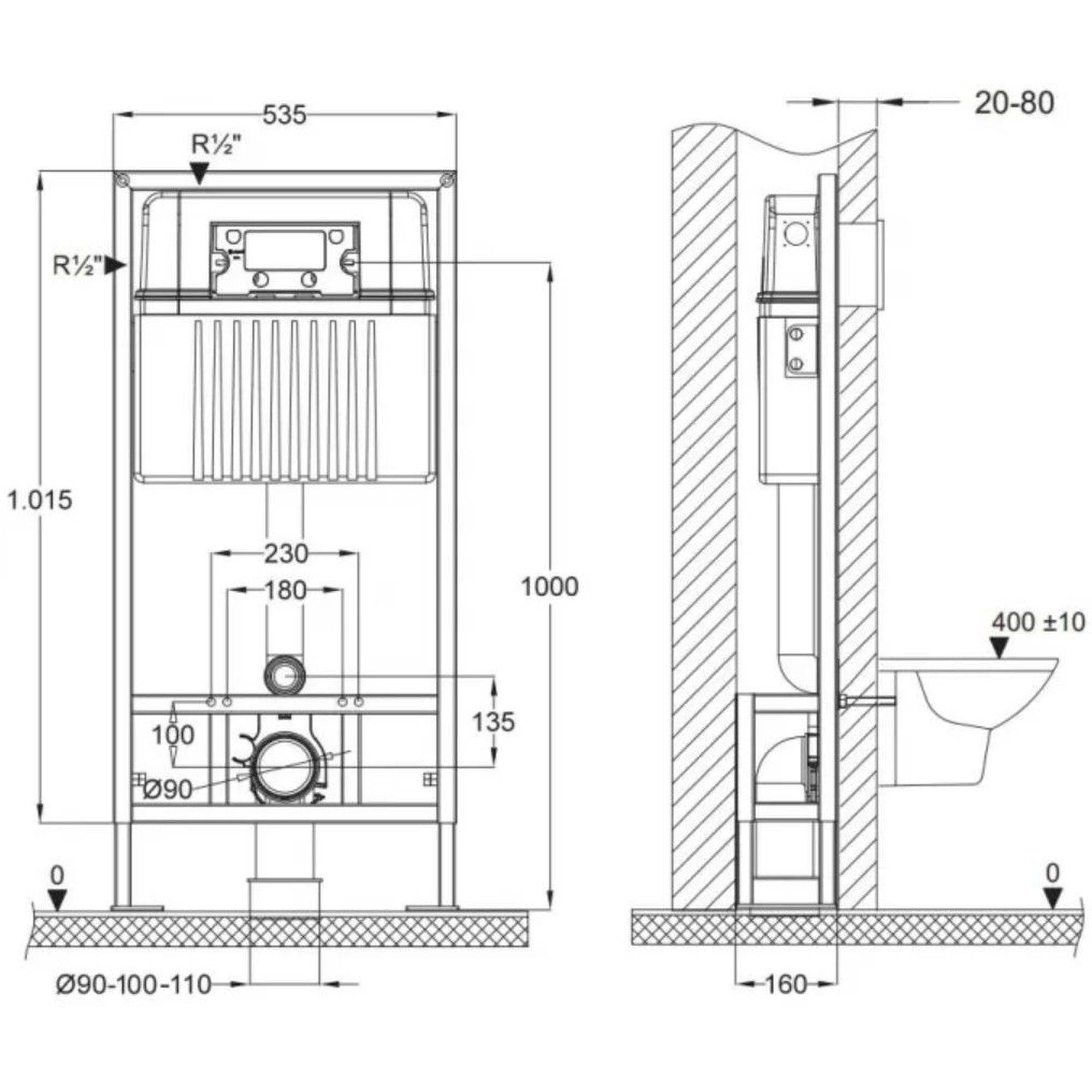 Система инсталляции для унитаза Bettoserb Sava Free Standing с клавишей смыва Twin черный матовый 1637763