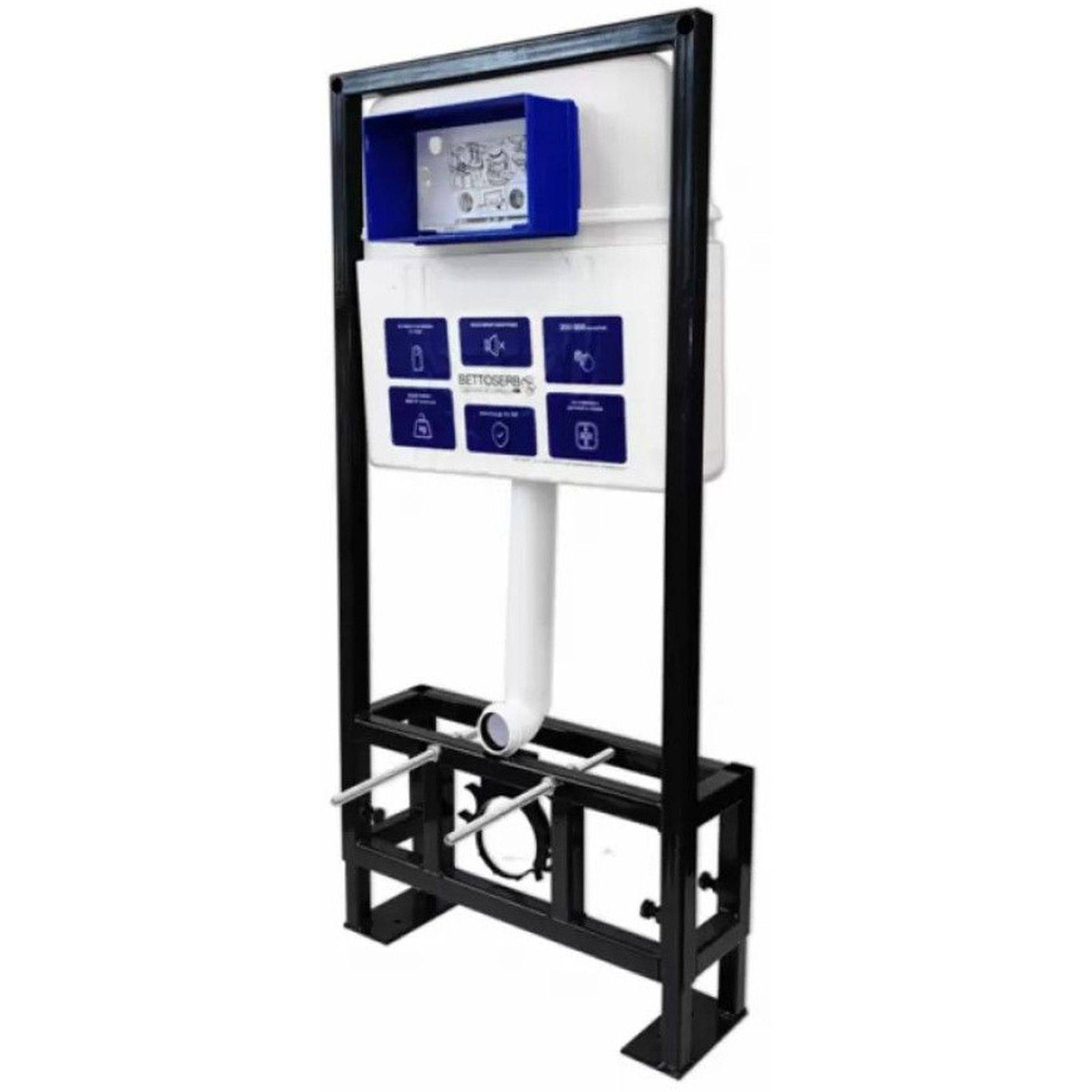 Система инсталляции для унитаза Bettoserb Sava Free Standing с клавишей смыва хром матовый круглая 1637771