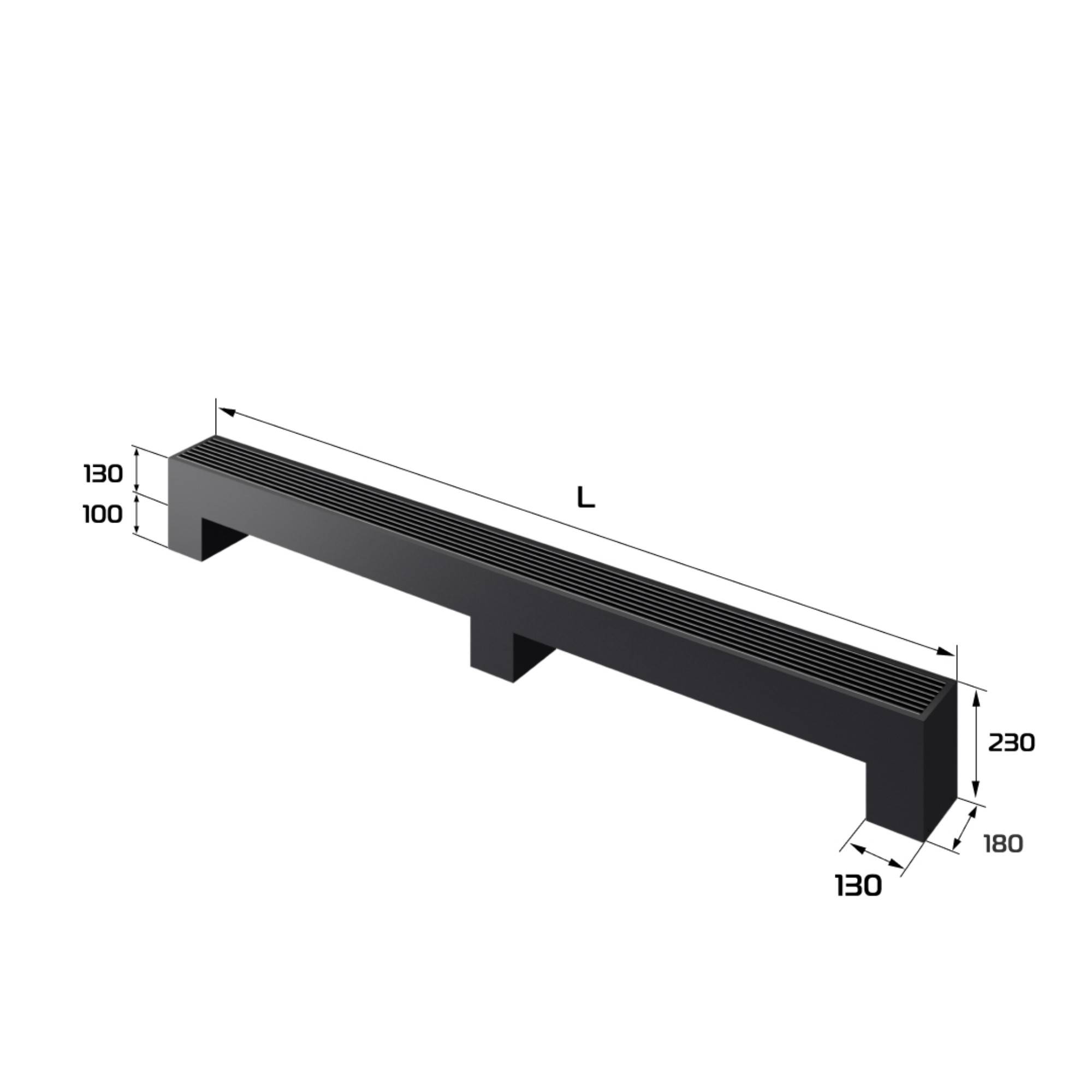 Конвектор напольный Royal Thermo STEP-130/180/3000-2-N-BL-LG-BL 2-рядный НС-1635973