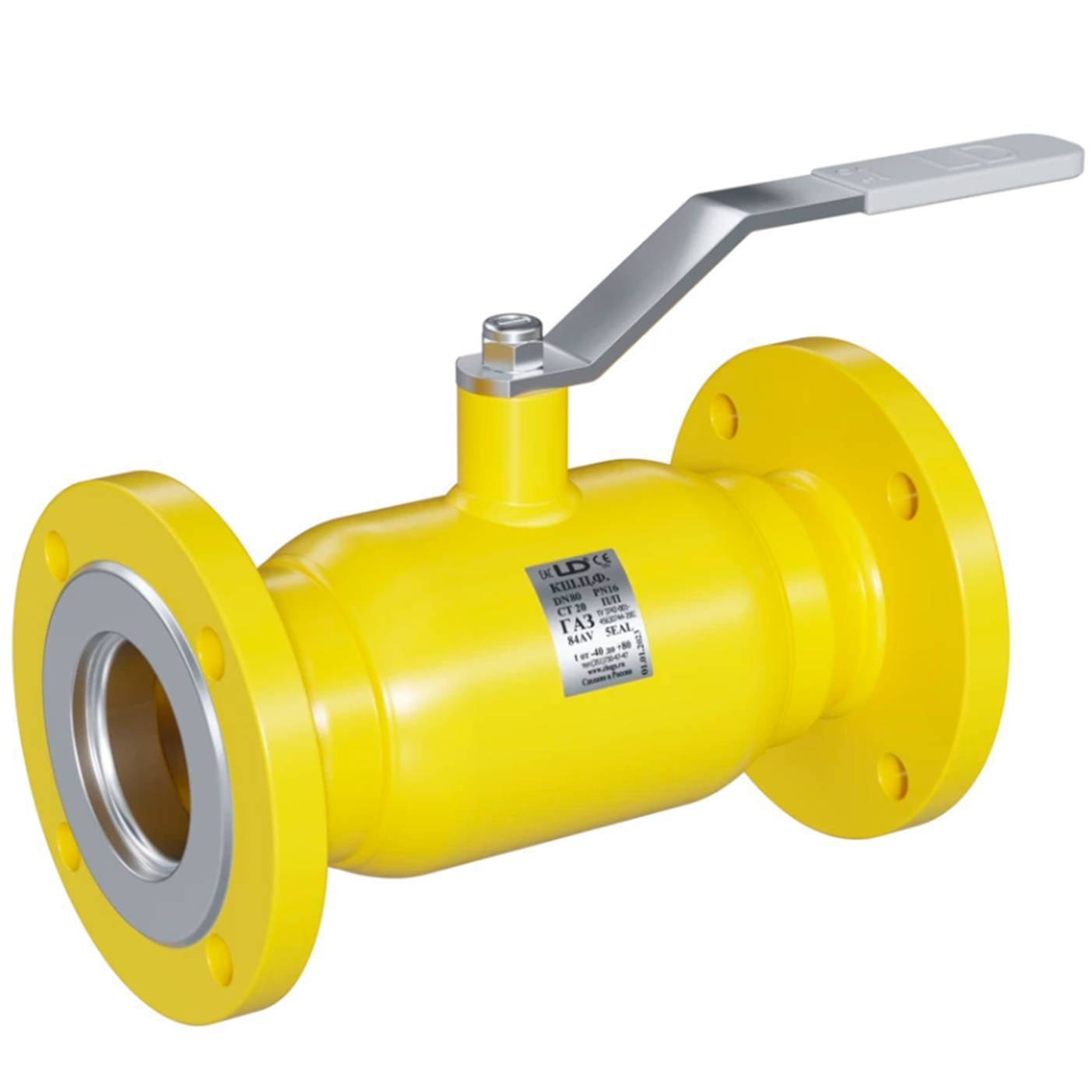 Кран шаровой стальной фланцевый LD Gas Ду 100 Ру 16 полнопроходной L=230 мм КШ.Ц.Ф.Gas.100.016.П/П.02