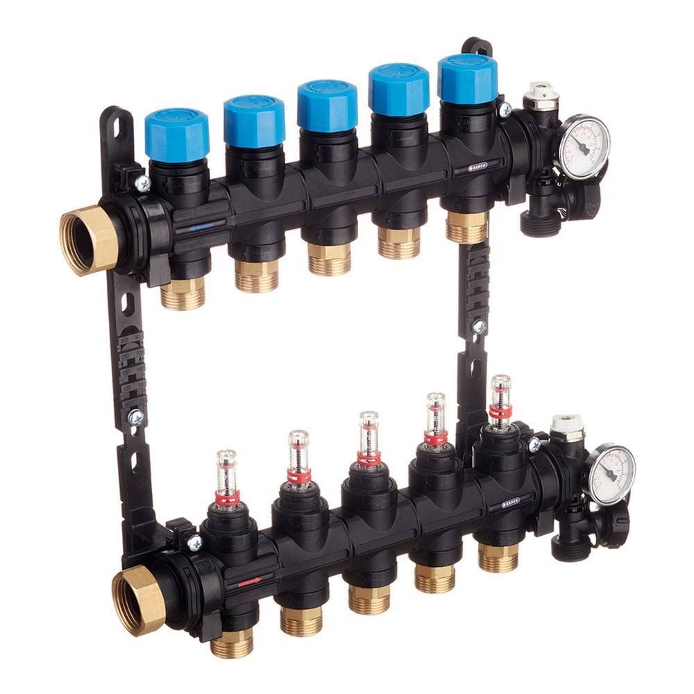 Коллекторная группа Henco MDK 1 x 5 x 3/4 EK композитная с расходомерами и термометрами MDK-05