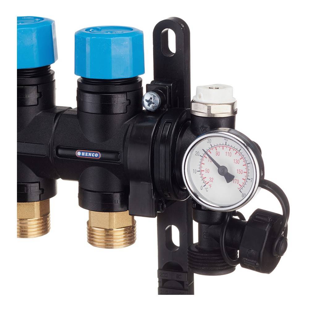 Коллекторная группа Henco MDK 1 x 5 x 3/4 EK композитная с расходомерами и термометрами MDK-05