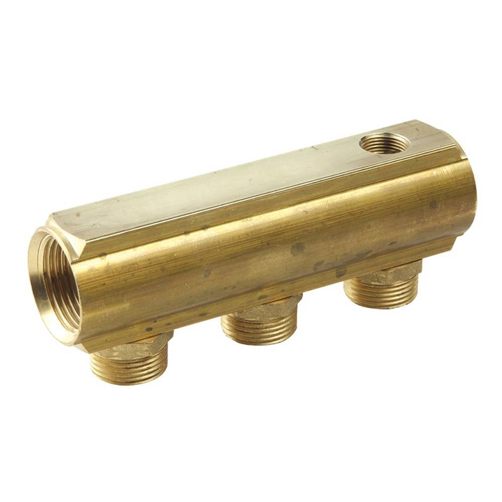 Коллектор латунный HENCO 1 x 8х3/4 НР с отверстием 3/8 дюйма 1646908