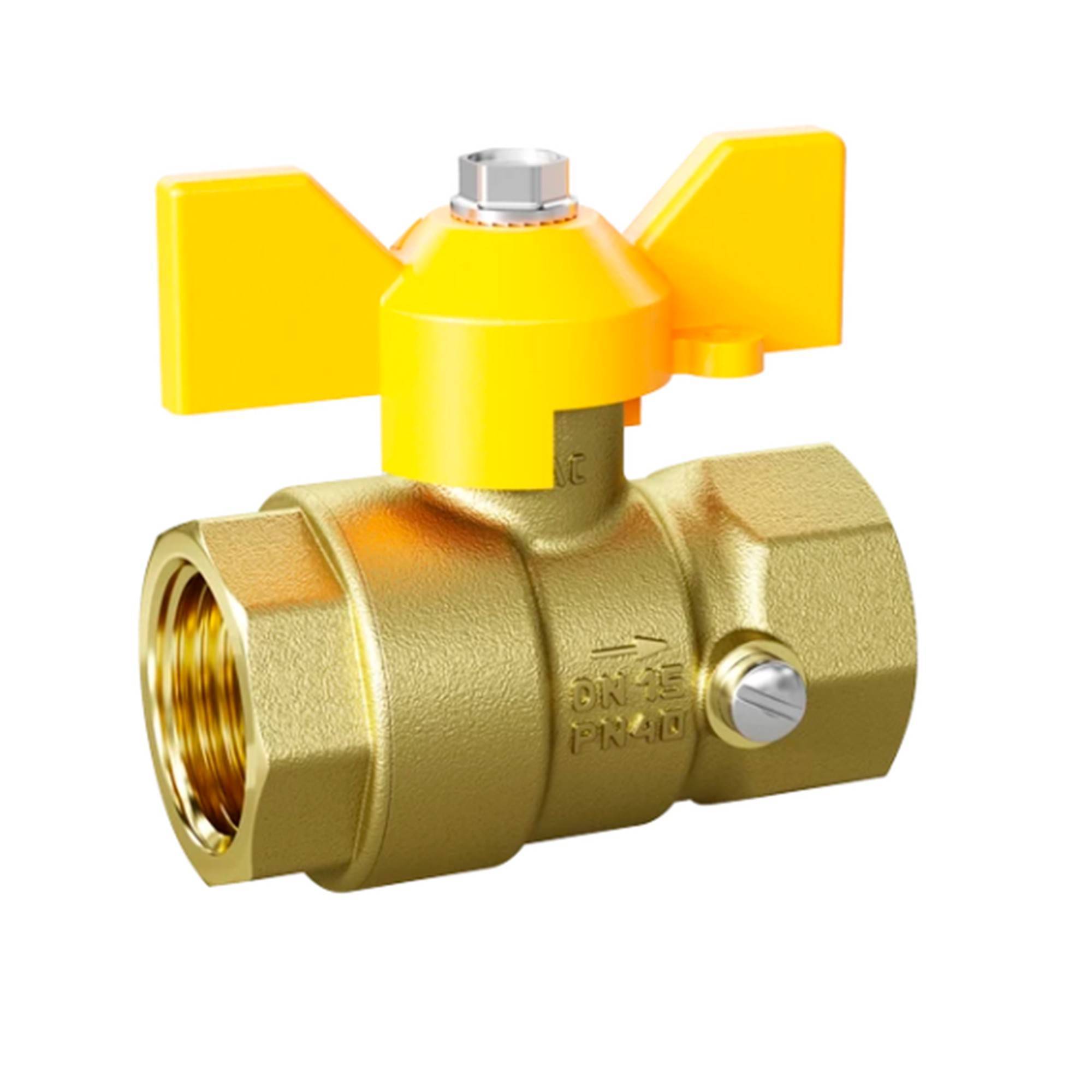 Кран шаровой латунный LD Pride 44.15.В-В.2М.Б GAS Ду 15 Ру 16 для манометра бабочка 44.15.В-В.2М.Б
