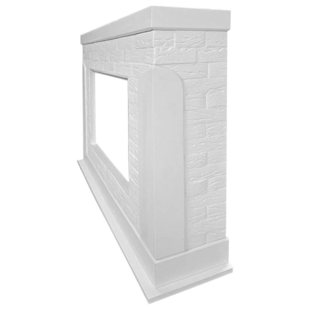 Портал для электрокамина Firelight Prestigio 30 камень белый шпон белый дуб НС-1508358