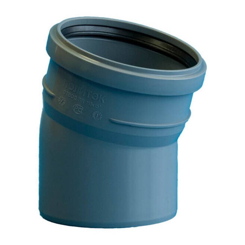 Отвод для внутренней канализации Политэк 110 мм 15° 1306820
