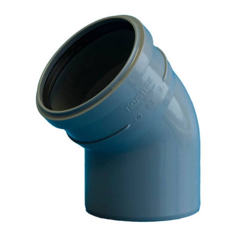 Отвод для внутренней канализации Политэк 110 мм 45° 1306822