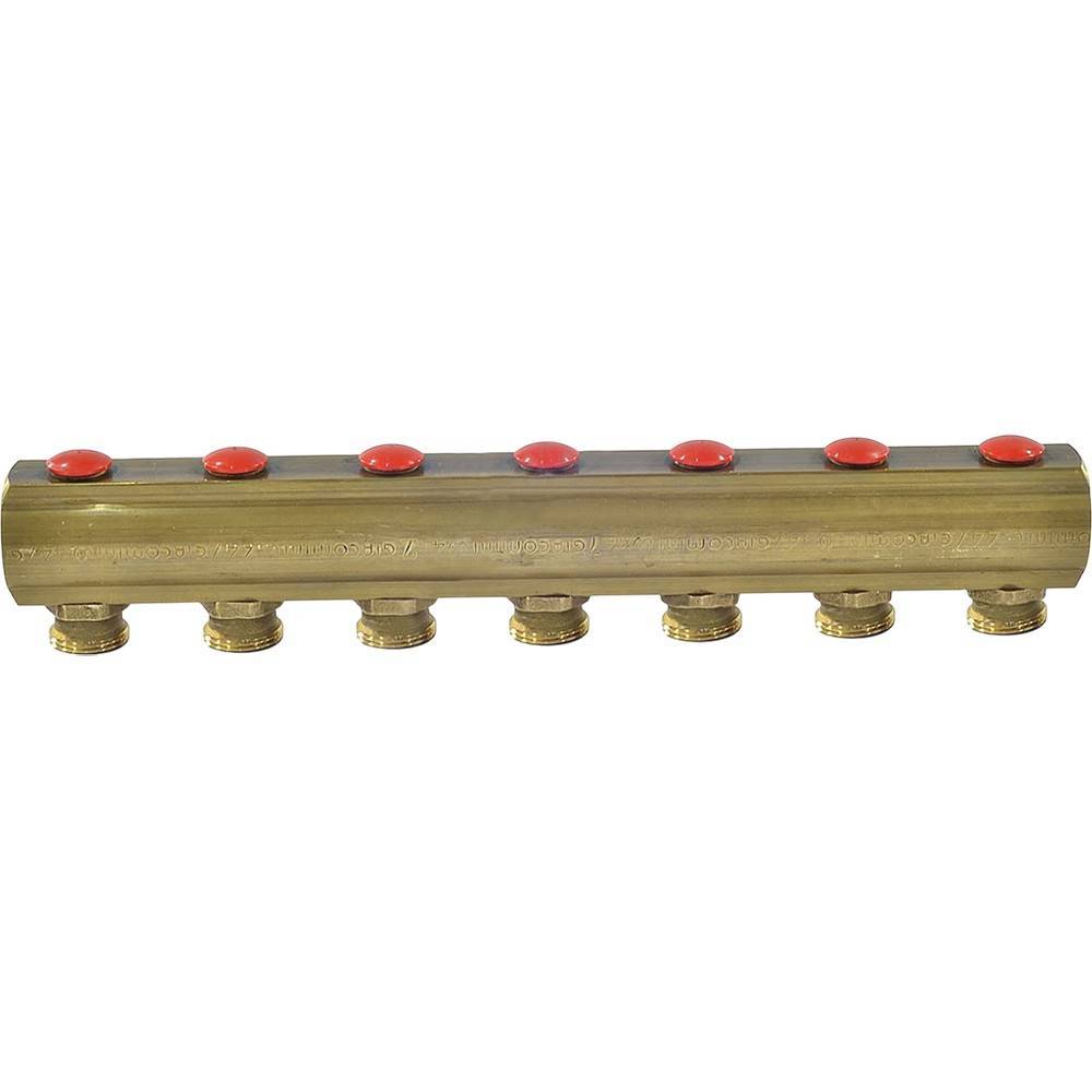 Коллектор Giacomini R553S 1 x 18 на 7 выходов с отсечными клапанами R553SY007