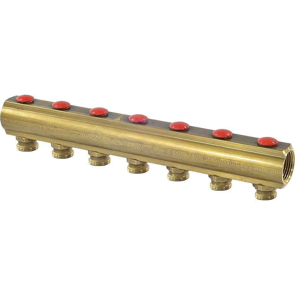 Коллектор Giacomini R553S 1 x 18 на 7 выходов с отсечными клапанами R553SY007