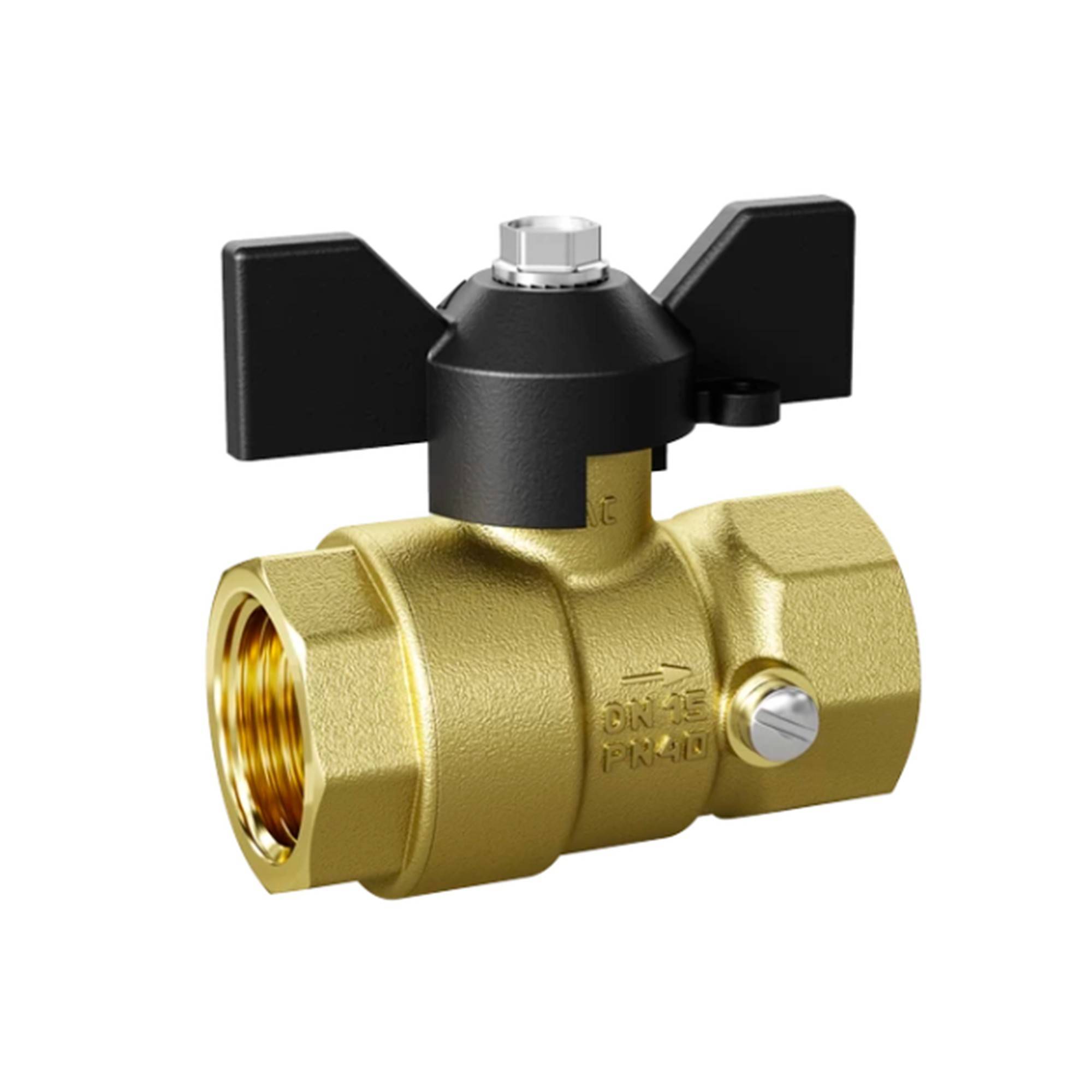 Кран шаровой латунный LD Pride 44.15.В-В.М.Б Ду 15 Ру 16 для манометра бабочка 44.15.В-В.М.Б