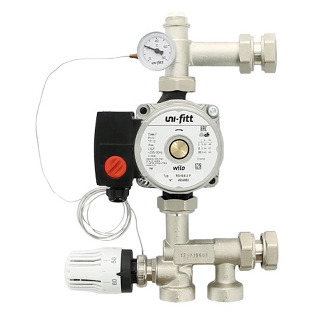 Насосно-смесительная группа Uni-Fitt SOLOMIX MINI 1 с накидной гайкой без насоса 481G2500