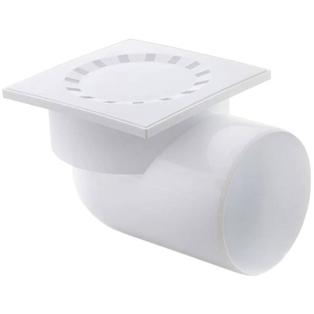 Трап канализационный Политэк 110 горизонтальный с пластиковой решеткой 150х150 мм 1306894