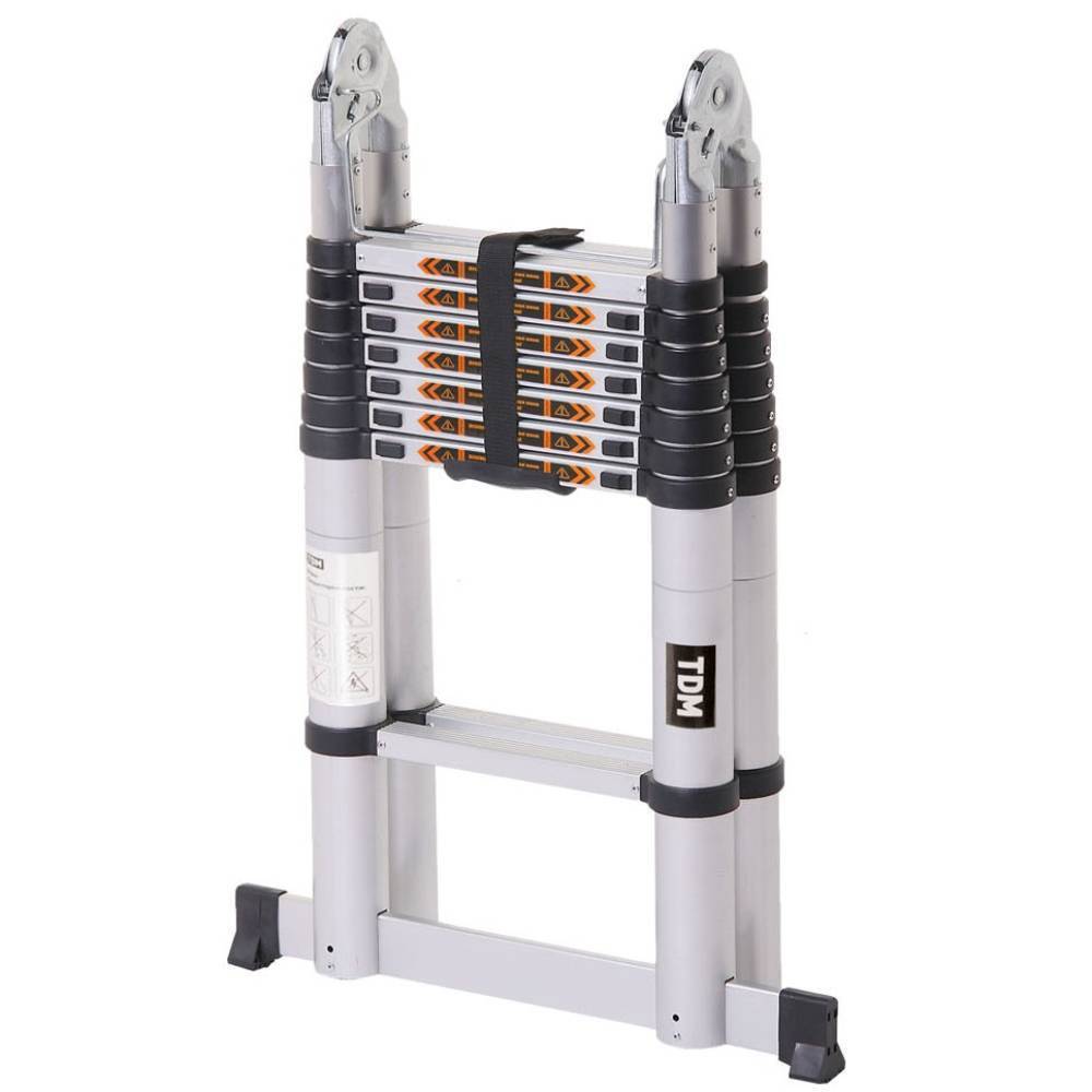 Стремянка телескопическая алюминиевая TDM ELECTRIC Алмаз СТ-10 3200 мм SQ1028-0101