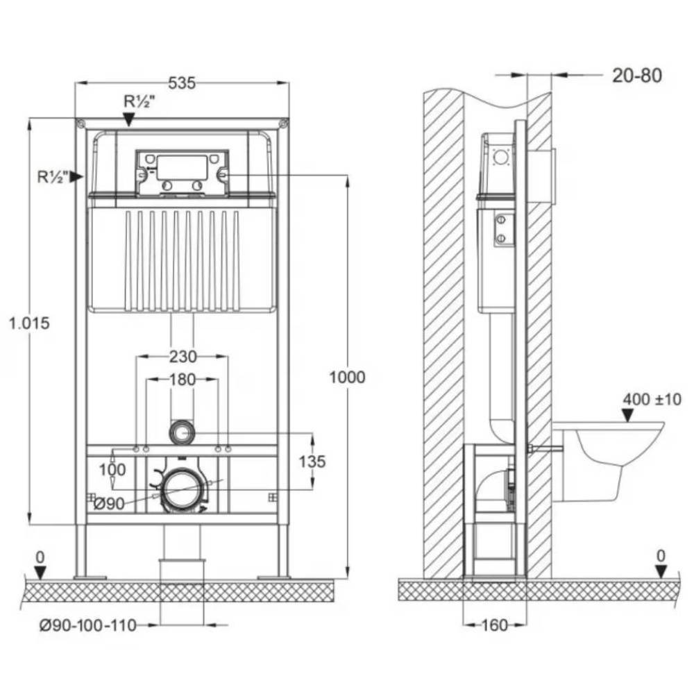 Система инсталляции для подвесного унитаза BETTOSERB Sava Free Standing 40006811