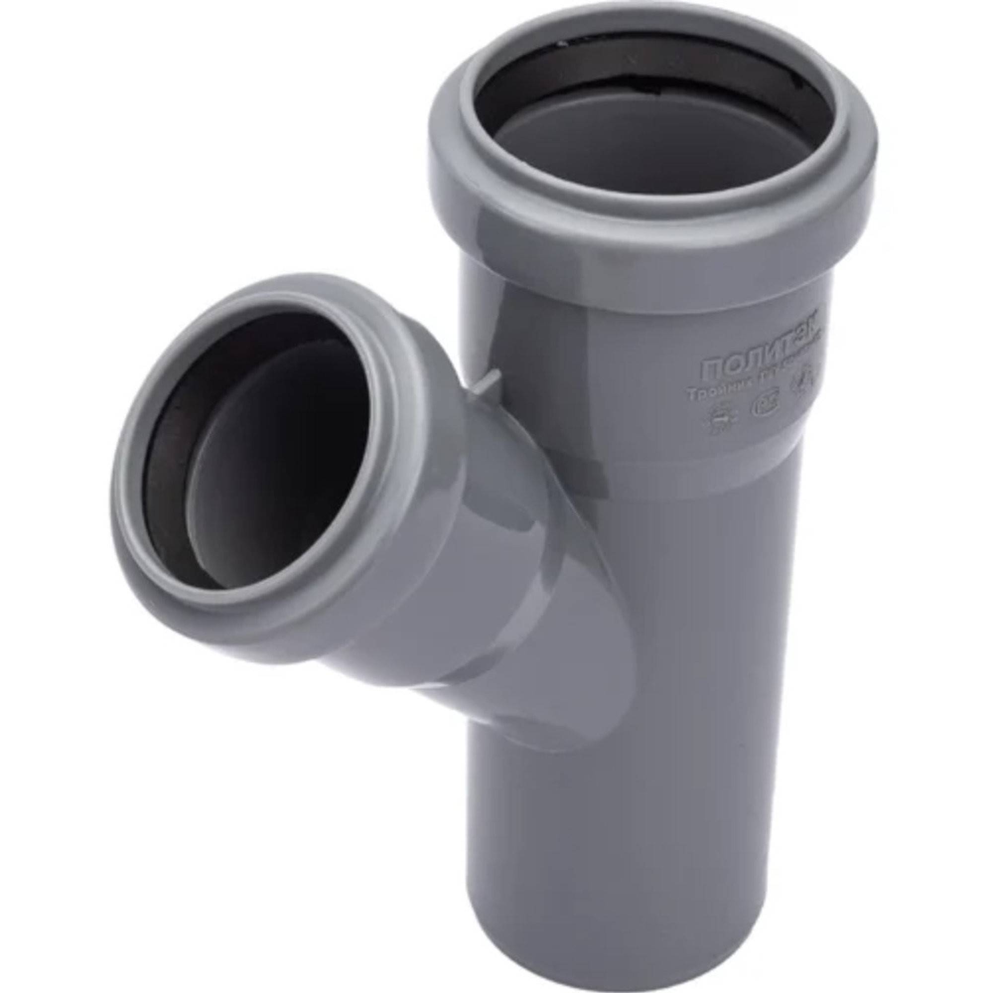 Тройник канализационный Политэк 50х40 мм 45° 1306908