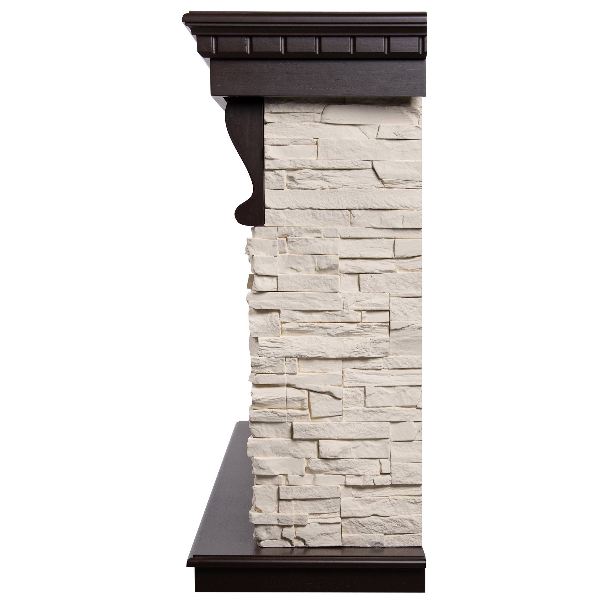 Каминокомплект Royal Thermo Aurora RTFP/P-AR60LS с порталом Michigan 60 камень молочный шпон темный дуб НС-1721305