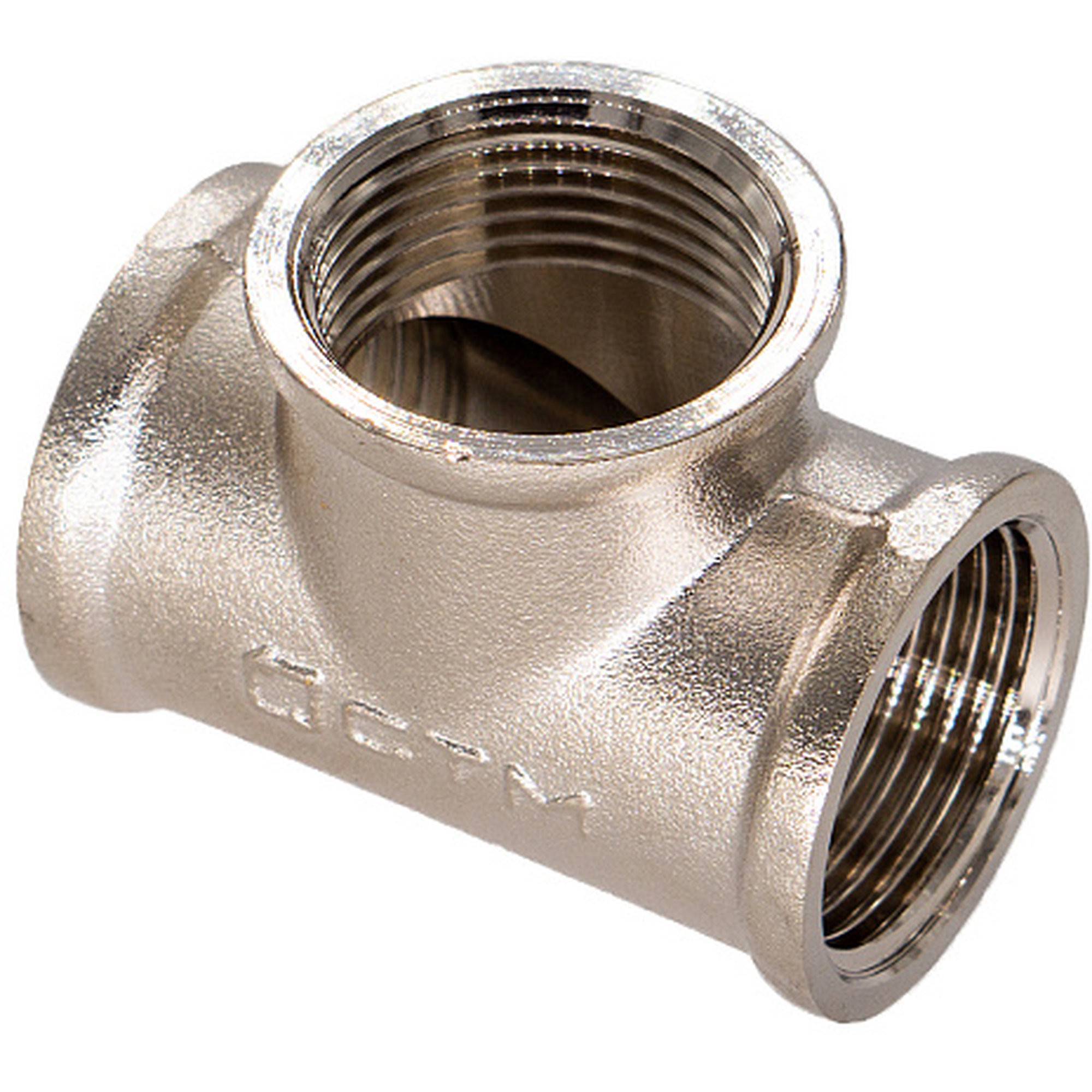 Тройник латунный никелированный CTM 1/2 ВР-ВР-ВР НС-1206878