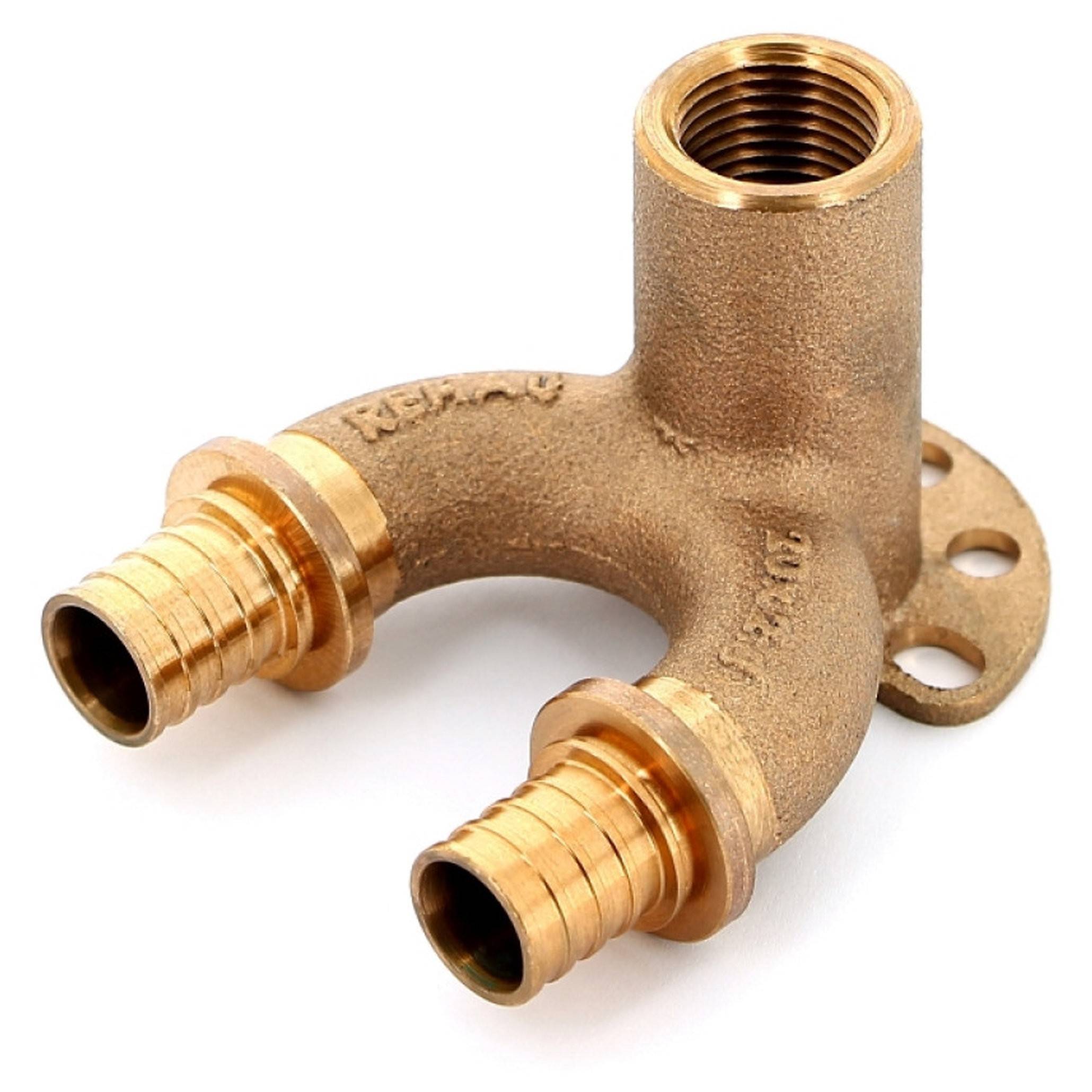 Угольник настенный проходной REHAU Rautitan RX+ 20-Rp 1/2 длинный бронза 14562711001