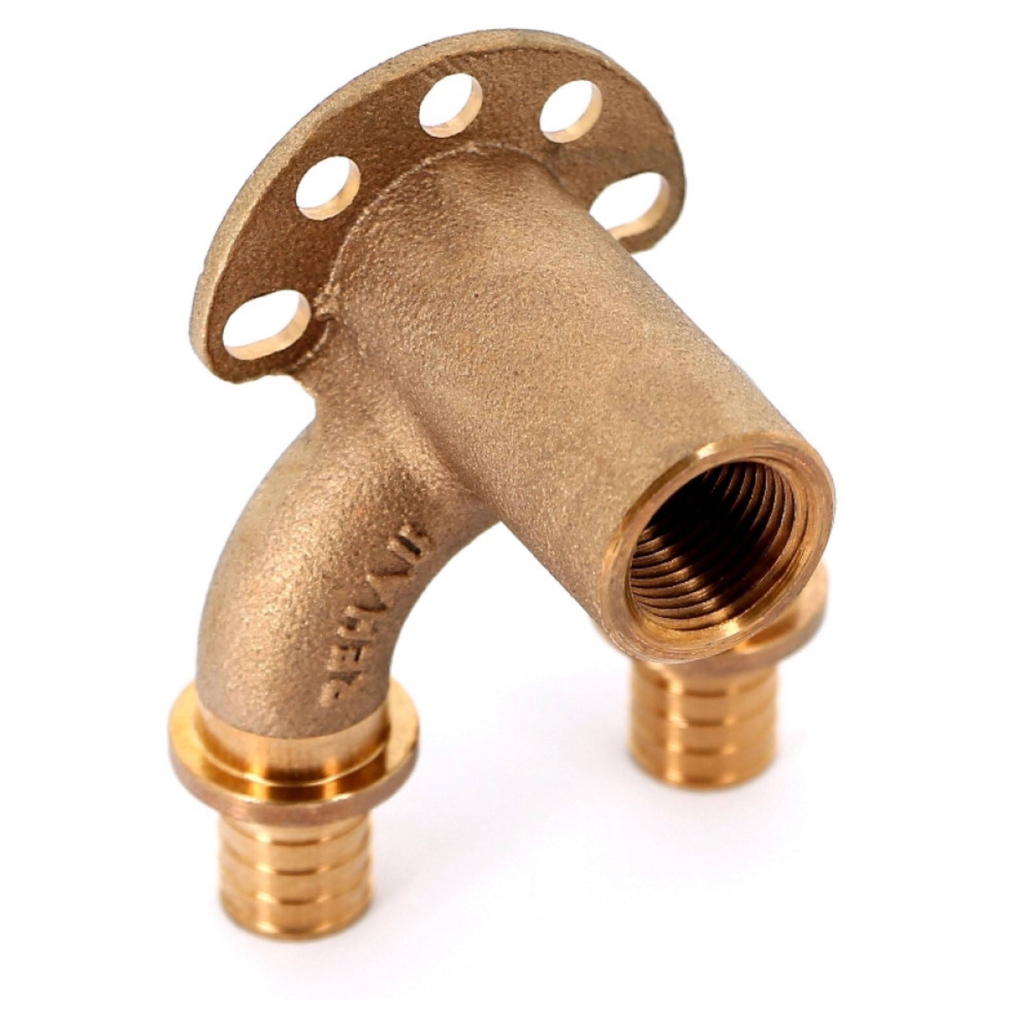 Угольник настенный проходной REHAU Rautitan RX+ 20-Rp 1/2 длинный бронза 14562711001