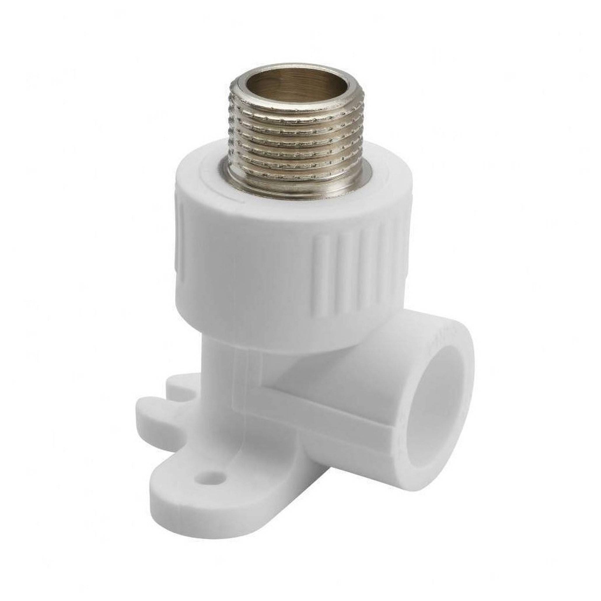 Угольник 90° с креплением MeerPlast PPRC 20 мм x 1/2 НР белый MP.01.06.20.12