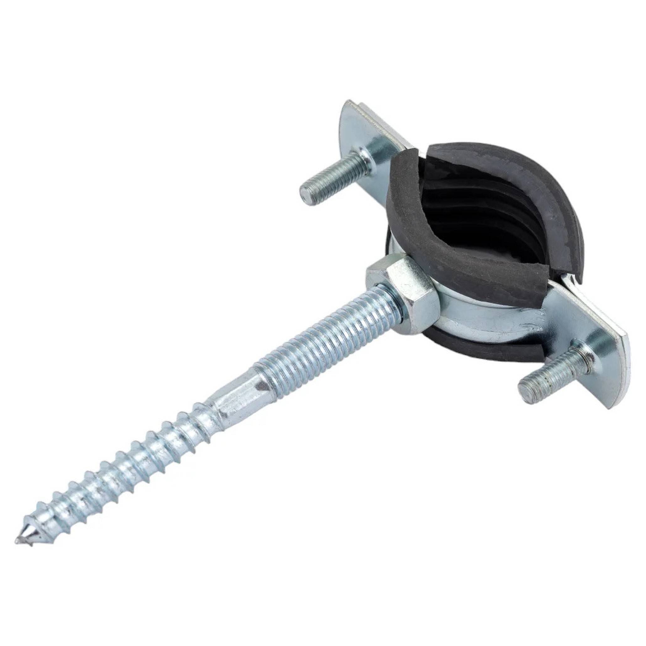 Хомут сантехнический металлический Политэк 23-28 мм 3/4 дюйма со шпилькой и дюбелем 1652037
