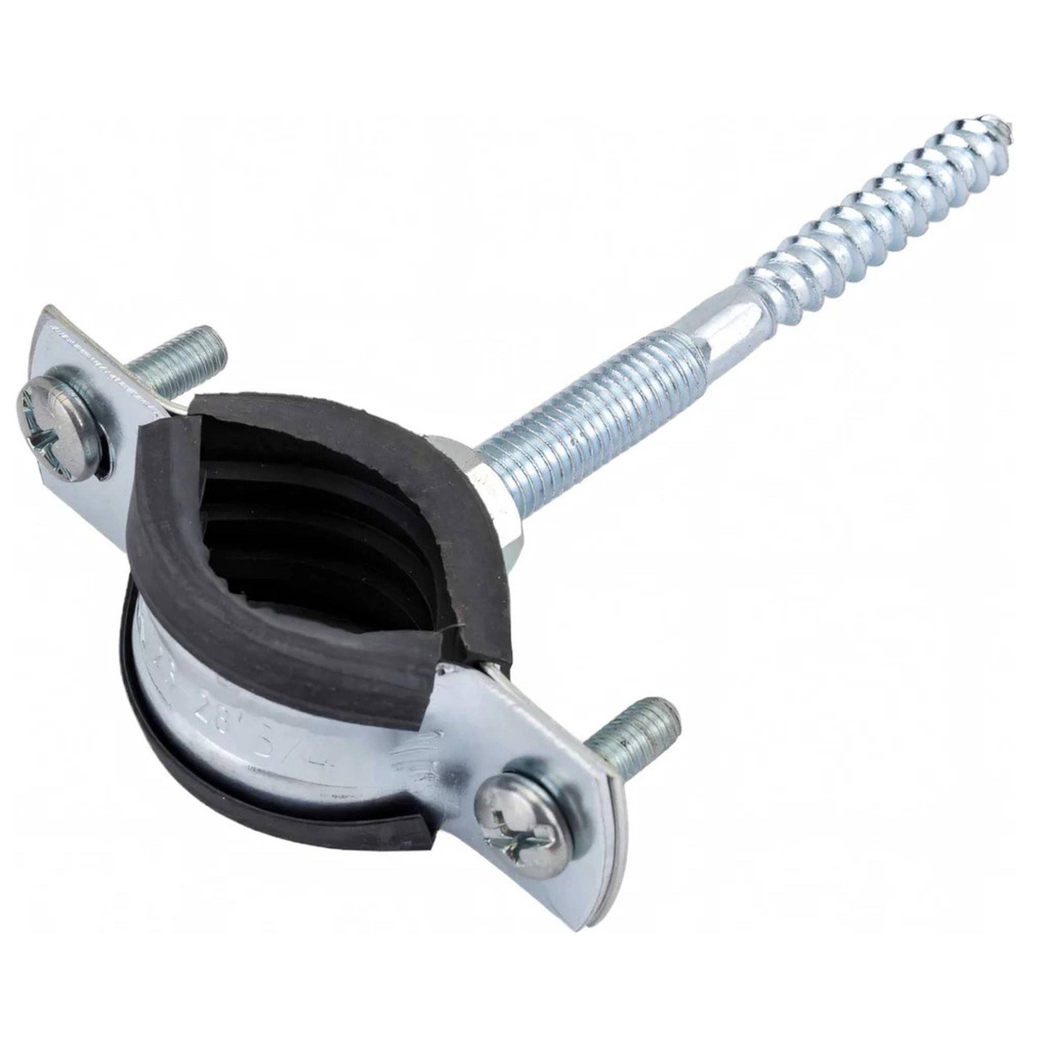 Хомут сантехнический металлический Политэк 23-28 мм 3/4 дюйма со шпилькой и дюбелем 1652037