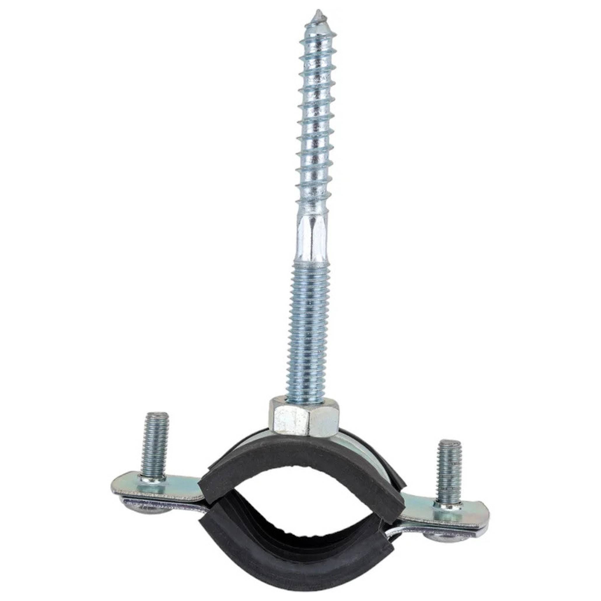 Хомут сантехнический металлический Политэк 23-28 мм 3/4 дюйма со шпилькой и дюбелем 1652037