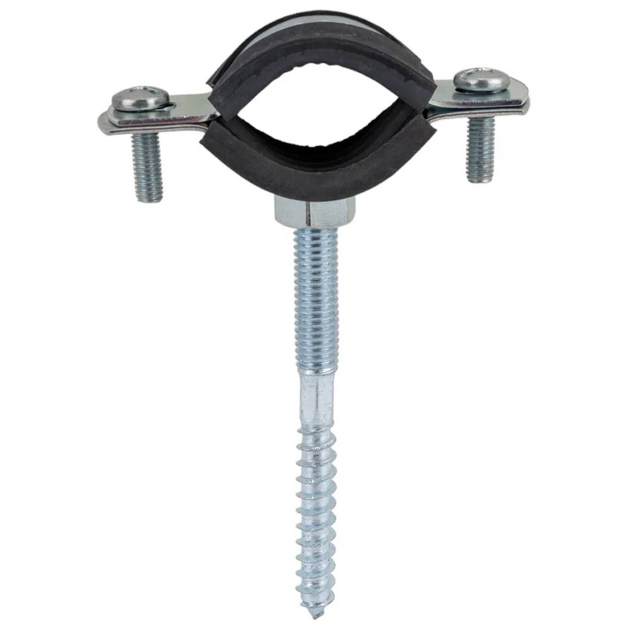 Хомут сантехнический металлический Политэк 23-28 мм 3/4 дюйма со шпилькой и дюбелем 1652037