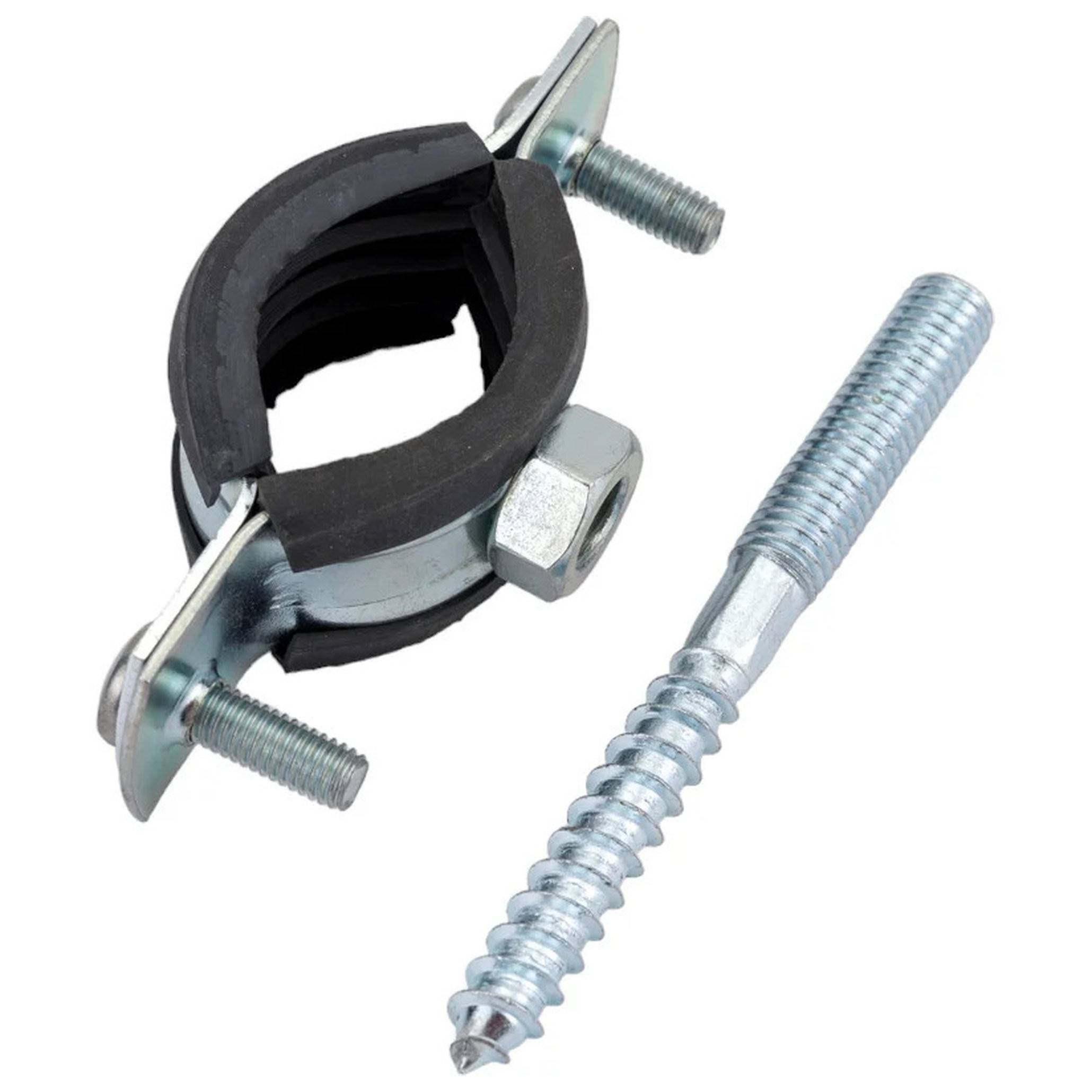 Хомут сантехнический металлический Политэк 23-28 мм 3/4 дюйма со шпилькой и дюбелем 1652037